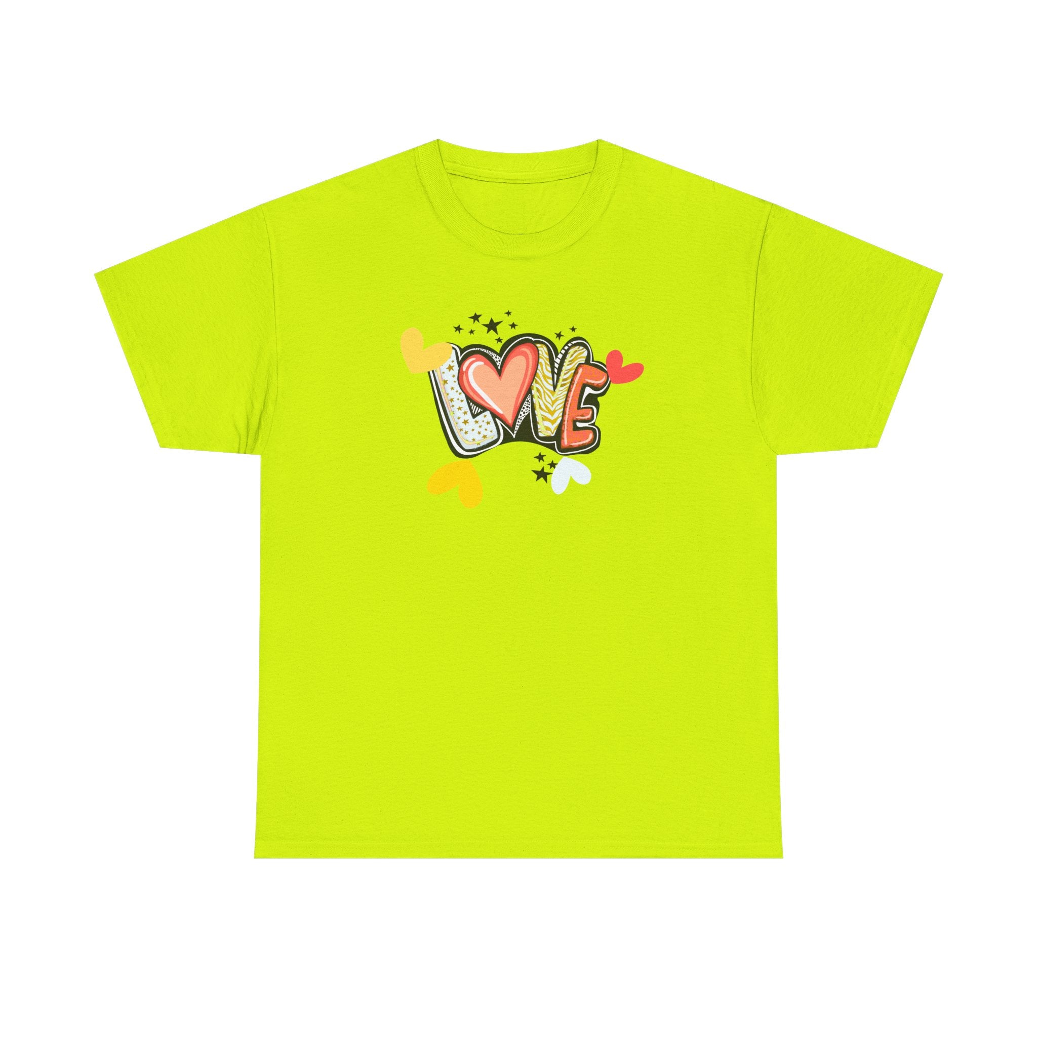 Love Heart Graphic Tee — Retro Doodle "LOVE" Design