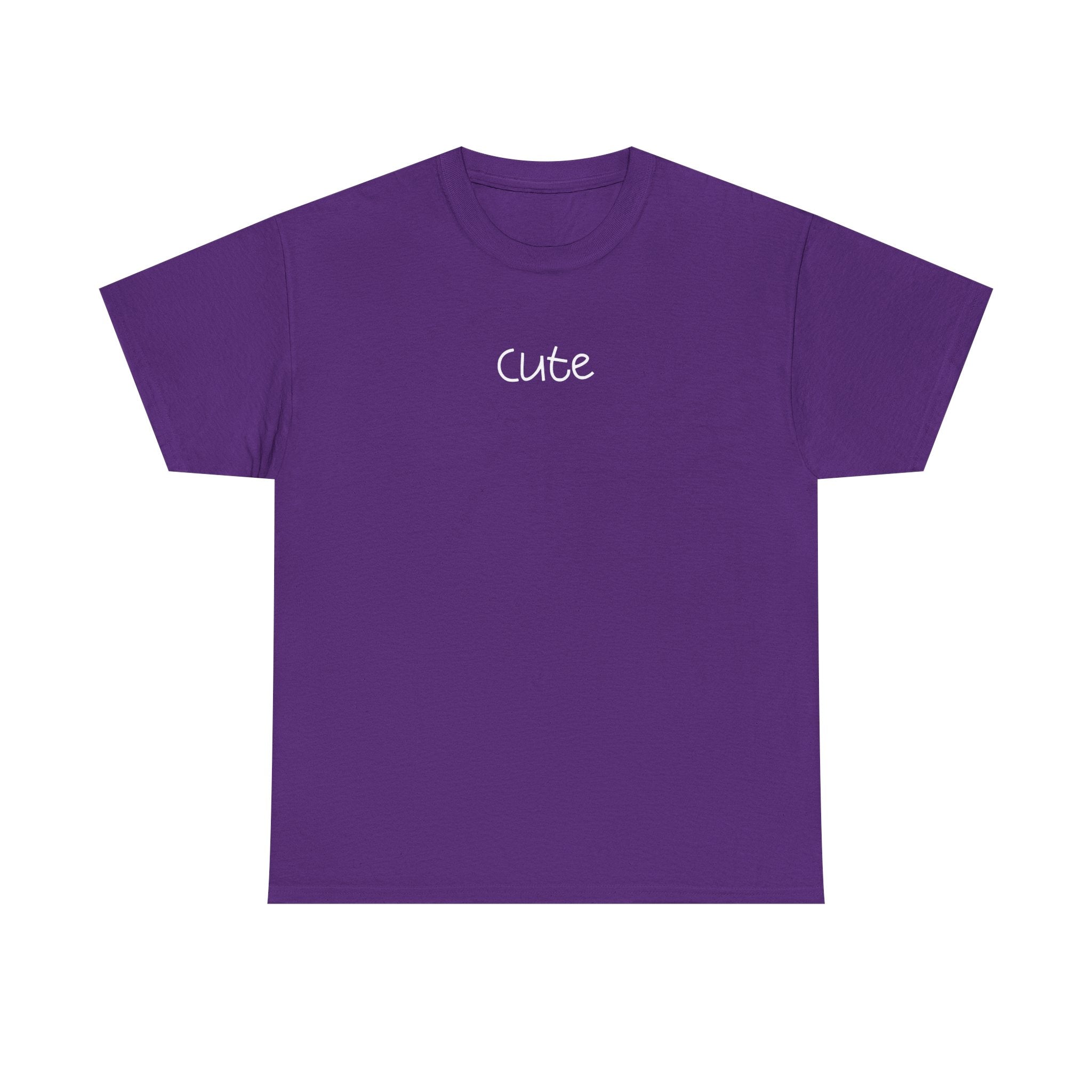 Cute Script T‑Shirt — Minimalist Casual Tee with 'Cute' Chest Print