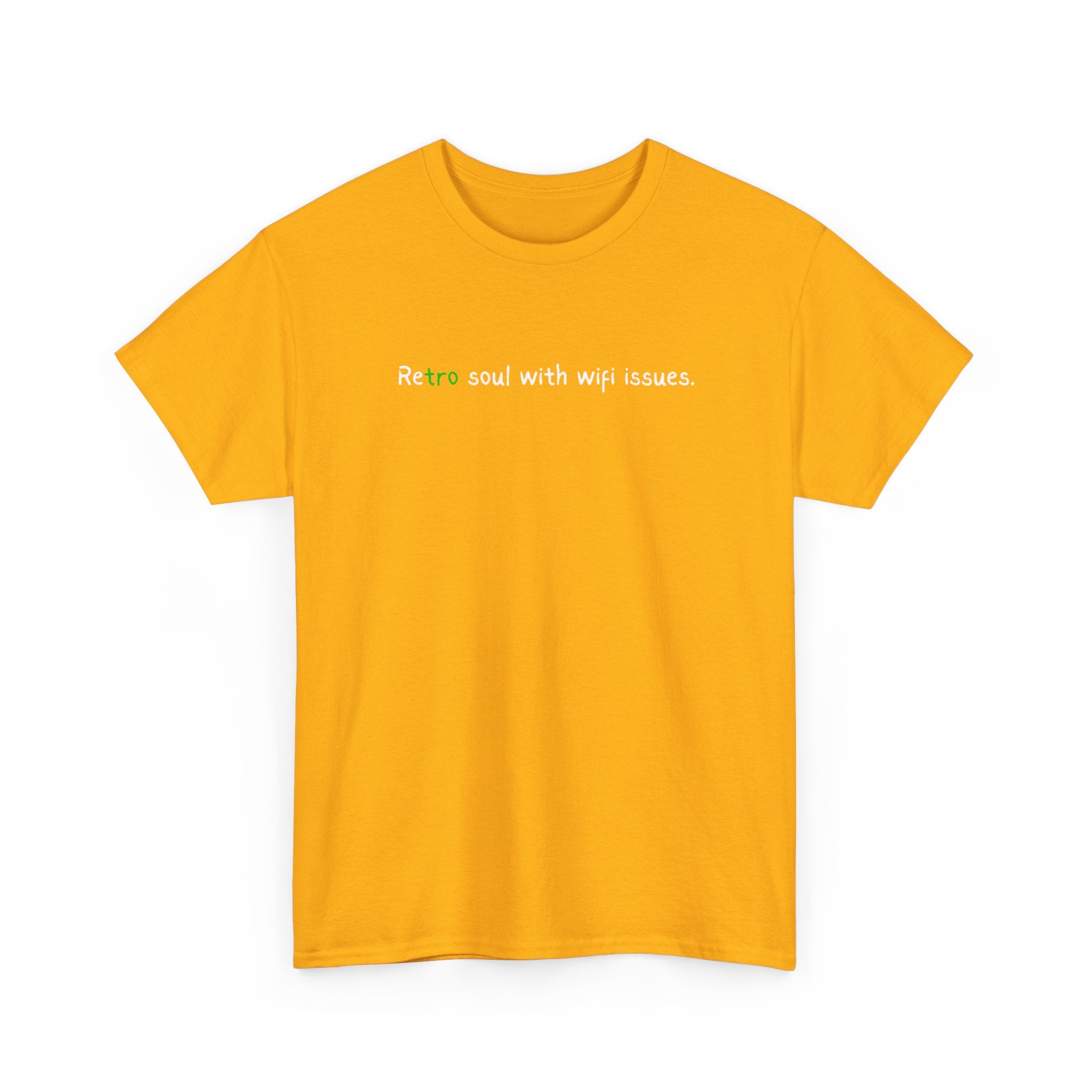 Retro Soul Tee - "Retro soul with wifi issues." Vintage Text Graphic T-Shirt