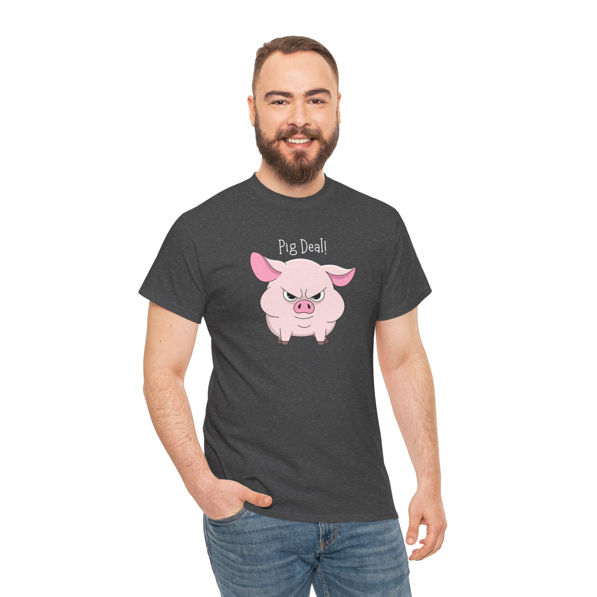 Pig Deal! Cute Angry Pig Graphic Tee — Funny Farm Animal T-Shirt