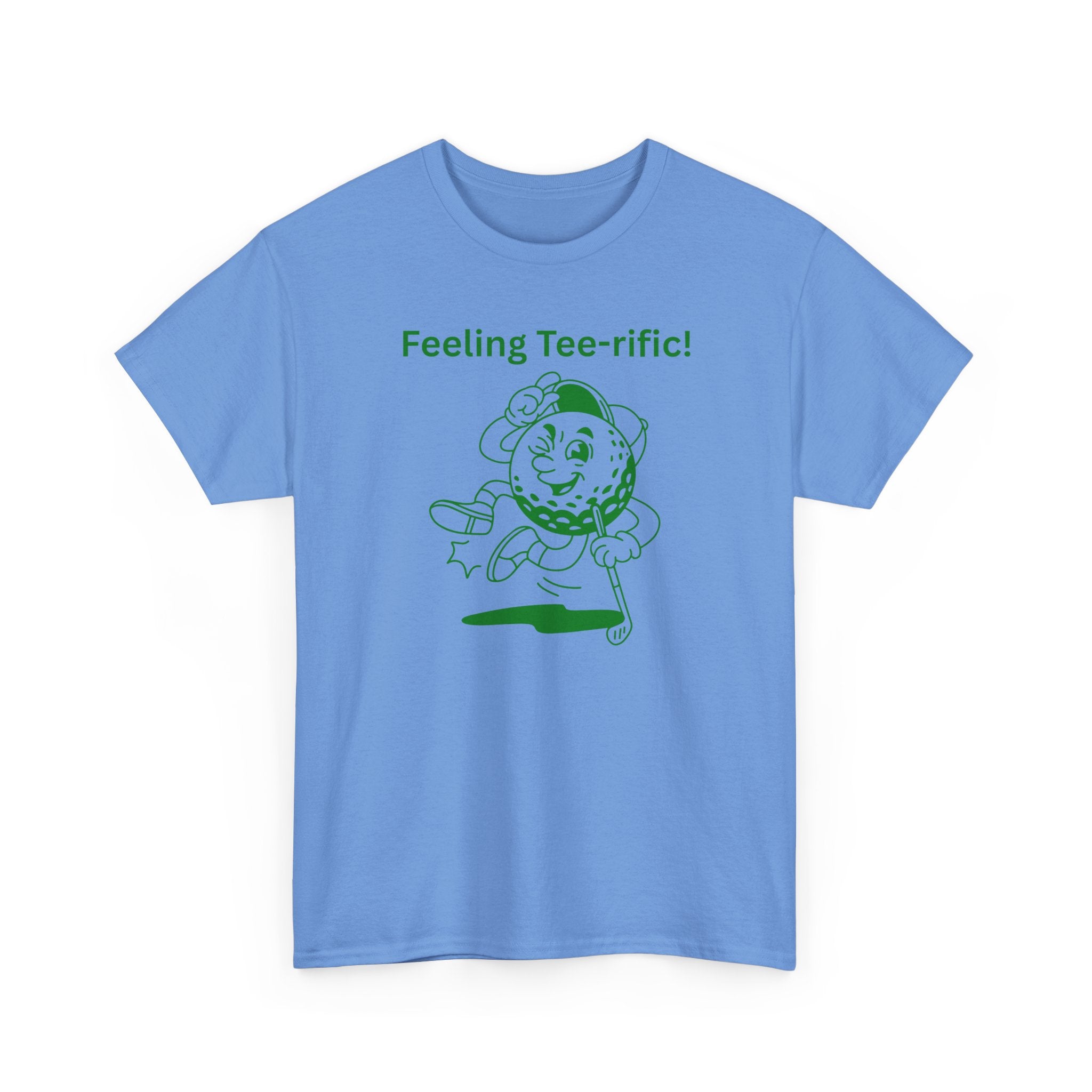 Golf Tee T-Shirt — "Feeling Tee-rific!" Vintage Golf Character Shirt
