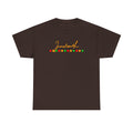 Juneteenth Script Tee — Juneteenth Celebration T-Shirt with Red, Green & Gold Dot Accent