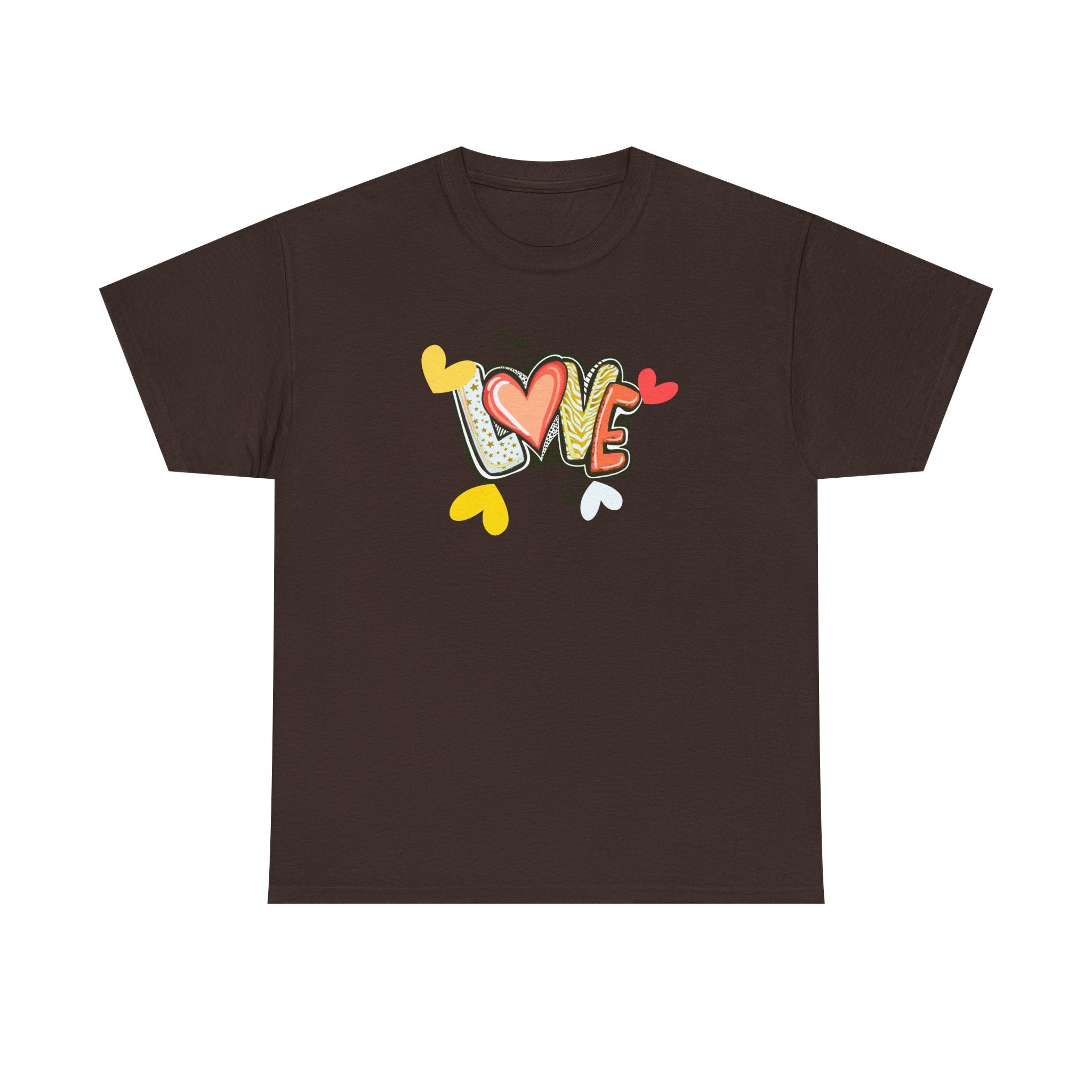 Love Heart Graphic Tee — Retro Doodle "LOVE" Design