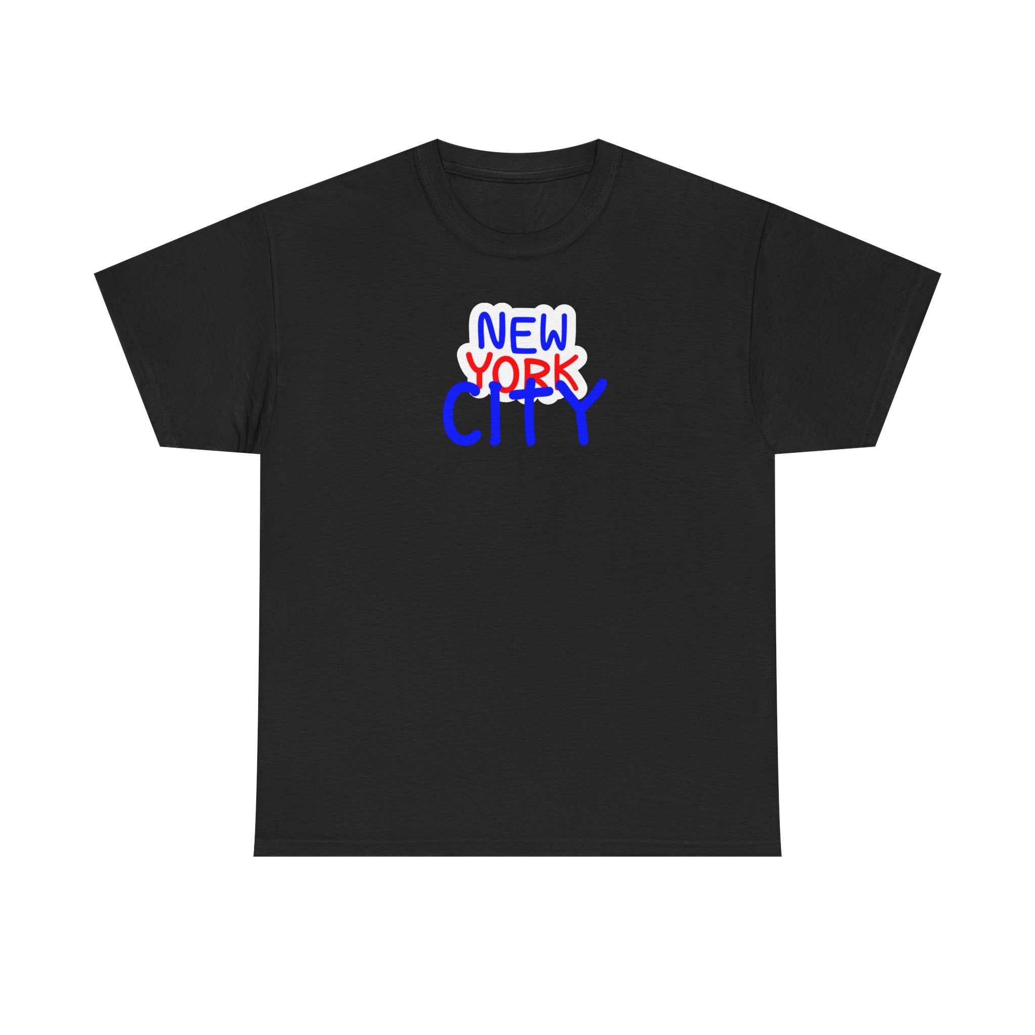 New York City Graphic Tee - Handwritten Red & Blue NYC T-Shirt