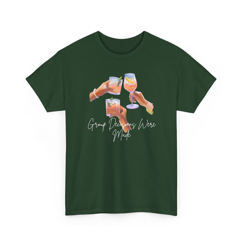 Cheers Wine T-Shirt — "Good Days Are Here" Toast Graphic Tee