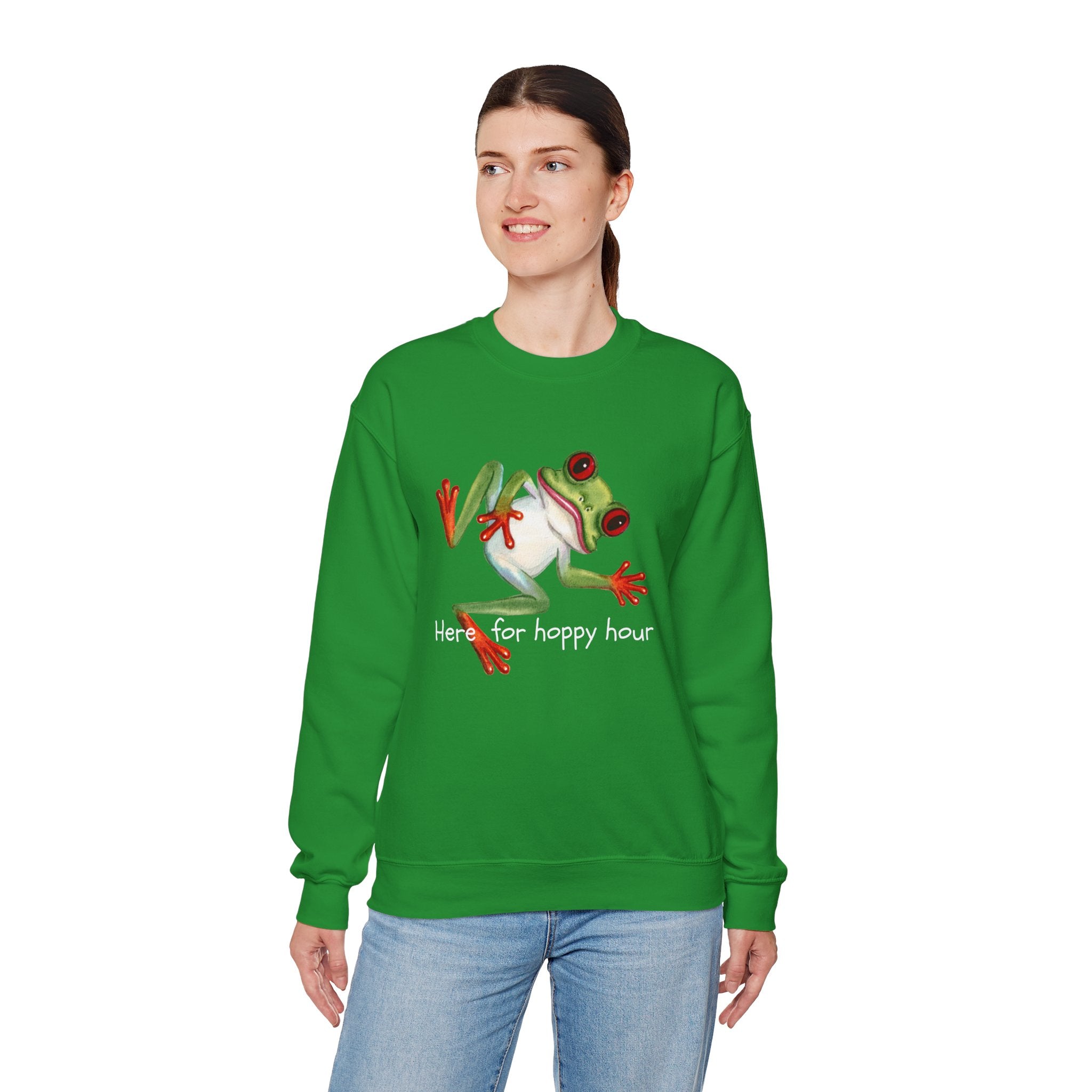Frog 'Here for Hoppy Hour' Crewneck Sweatshirt