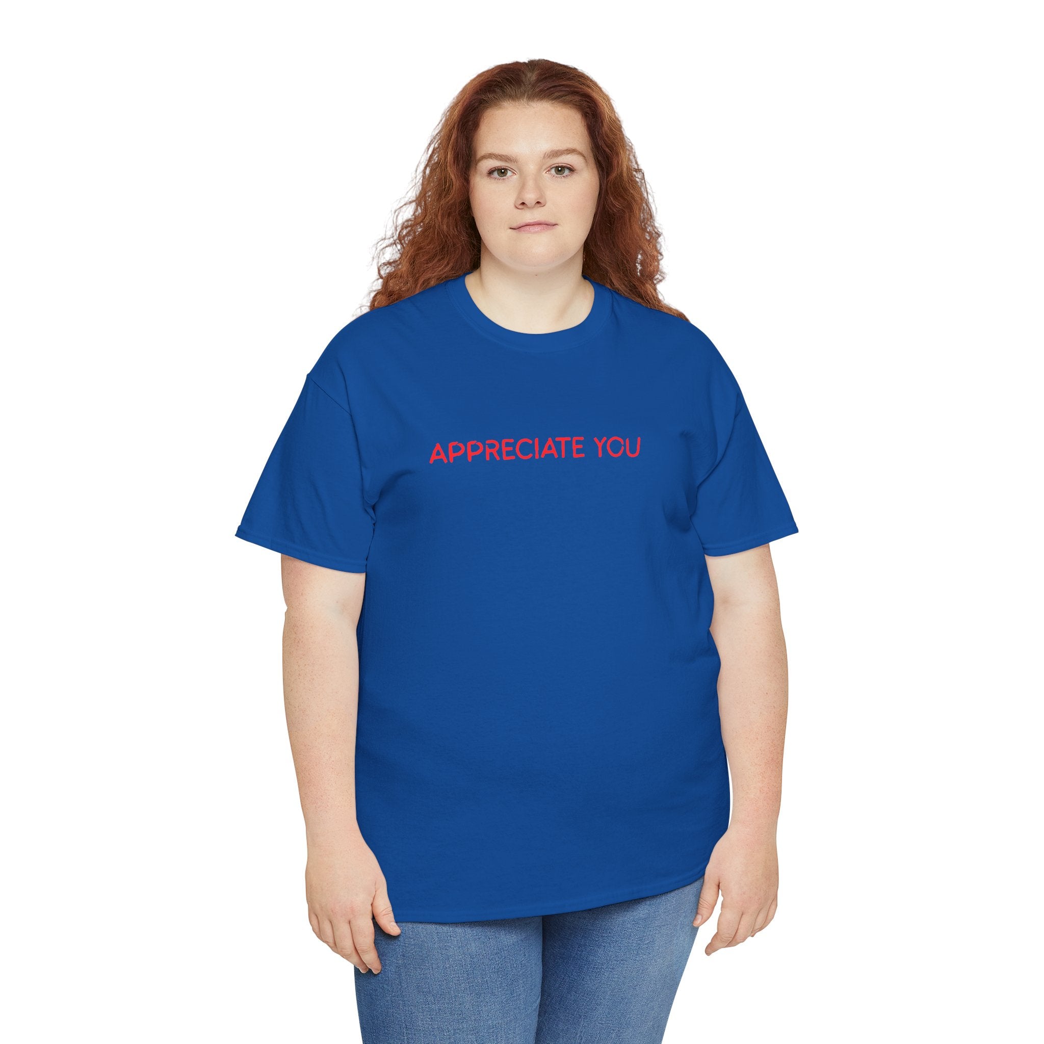 Appreciate You Tee – Minimalist Red Text Graphic T‑Shirt