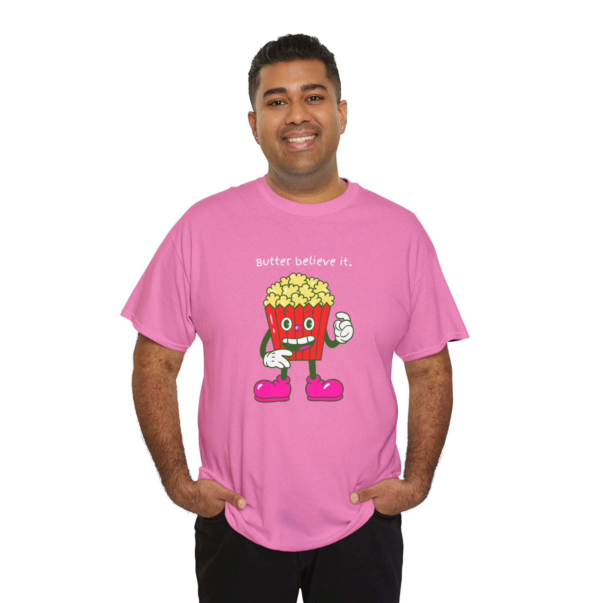 Butter Believe It Popcorn Tee — Cute Retro Snack Cartoon T-Shirt