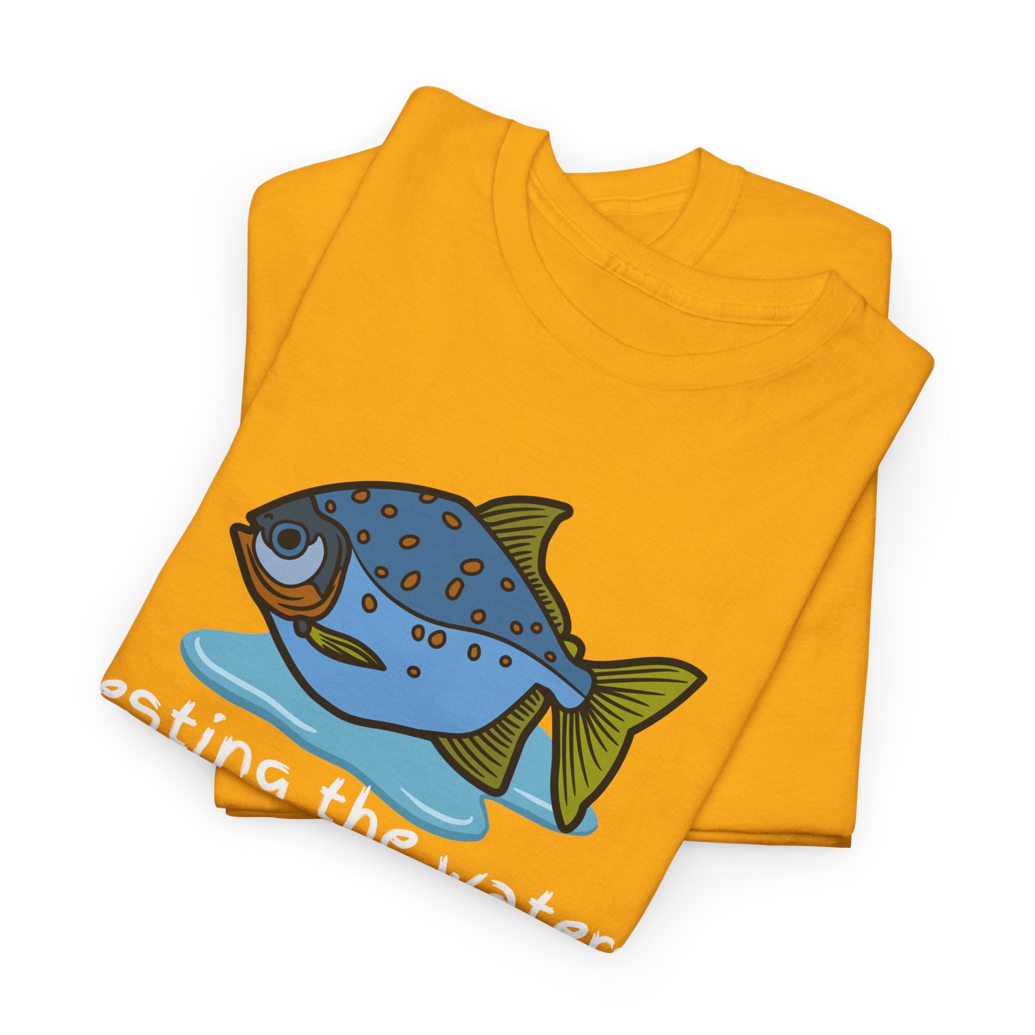 Fishing T‑Shirt — 'Testing the Waters' Blue Fish Tee