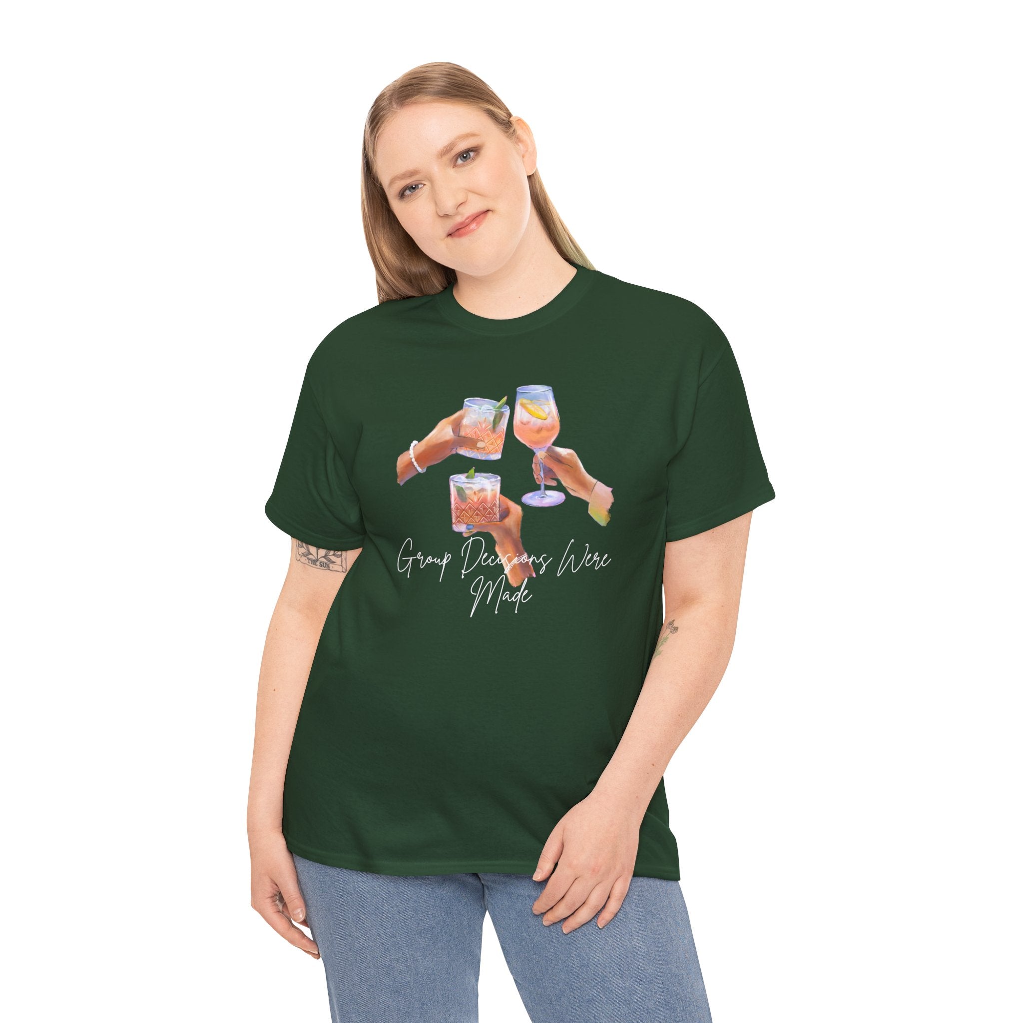 Cheers Wine T-Shirt — "Good Days Are Here" Toast Graphic Tee