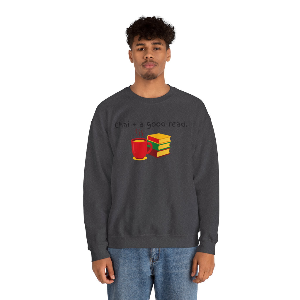 Cozy Reading Sweatshirt — "Chai + a Good Read" Crewneck