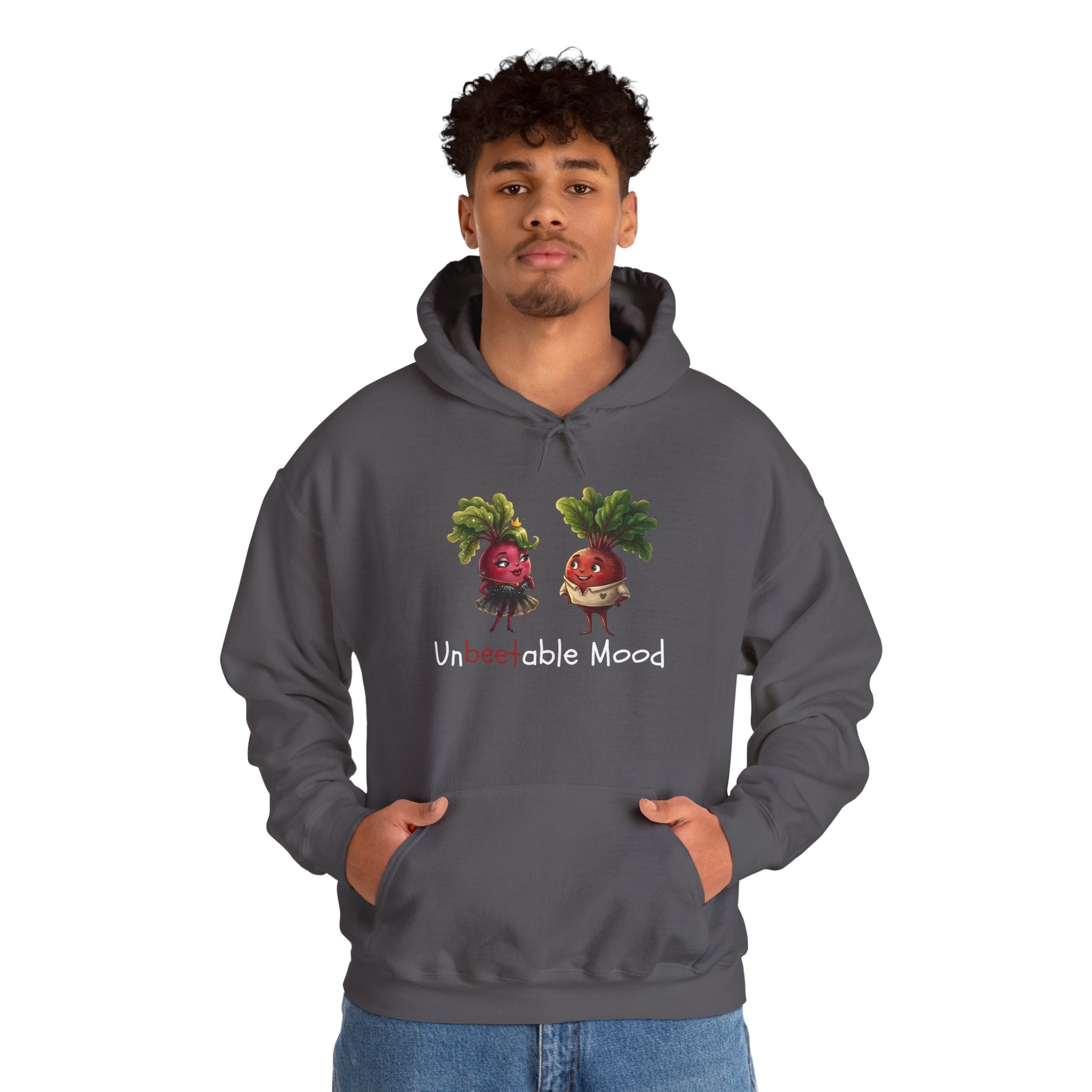 Radish 'Unbeetable Mood' Hoodie – Cute Veggie Couple Graphic Sweatshirt
