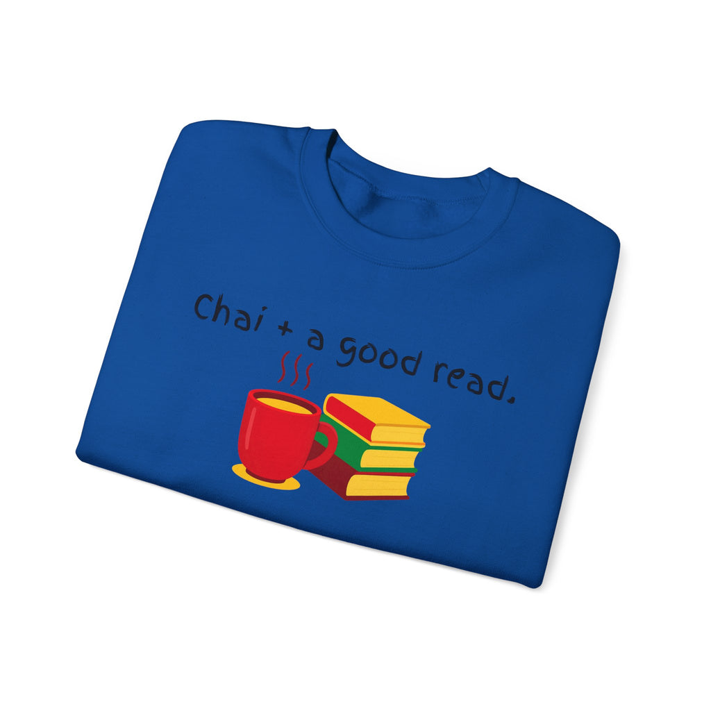 Cozy Reading Sweatshirt — "Chai + a Good Read" Crewneck