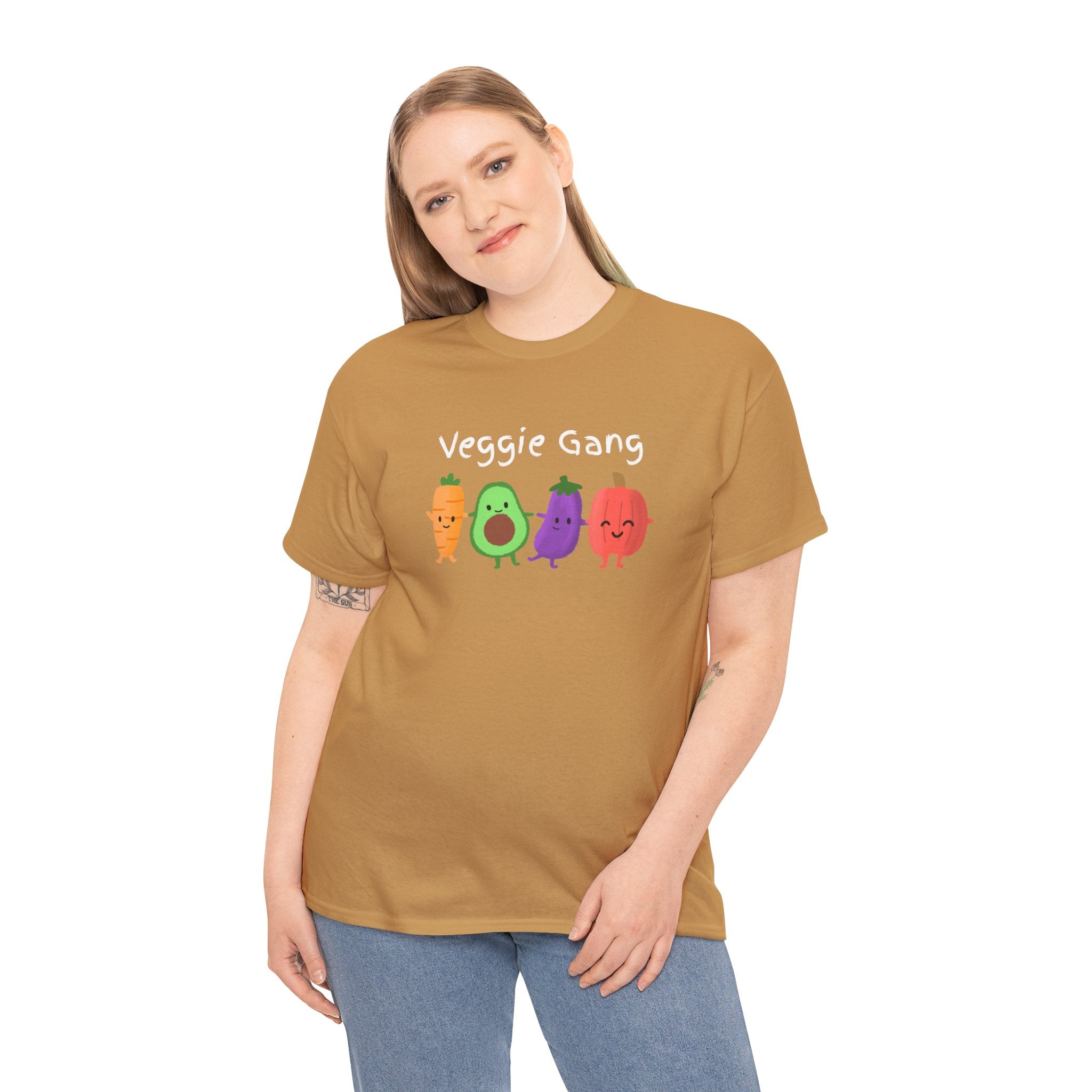 Veggie Gang T-Shirt – Cute Cartoon Avocado, Carrot, Eggplant & Pepper Tee