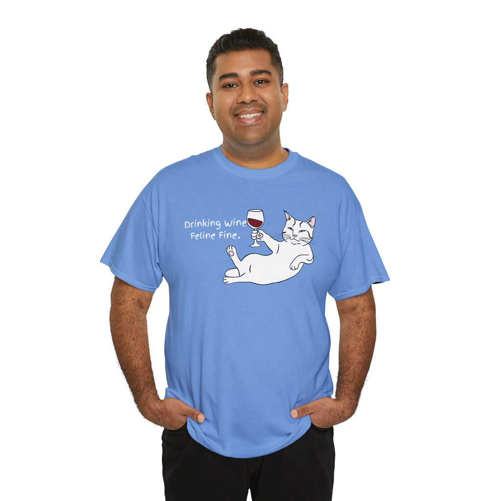 Drinking Wine, Feline Fine Cat Tee