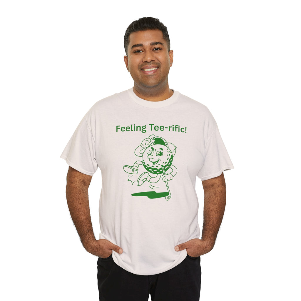 Golf Tee T-Shirt — "Feeling Tee-rific!" Vintage Golf Character Shirt