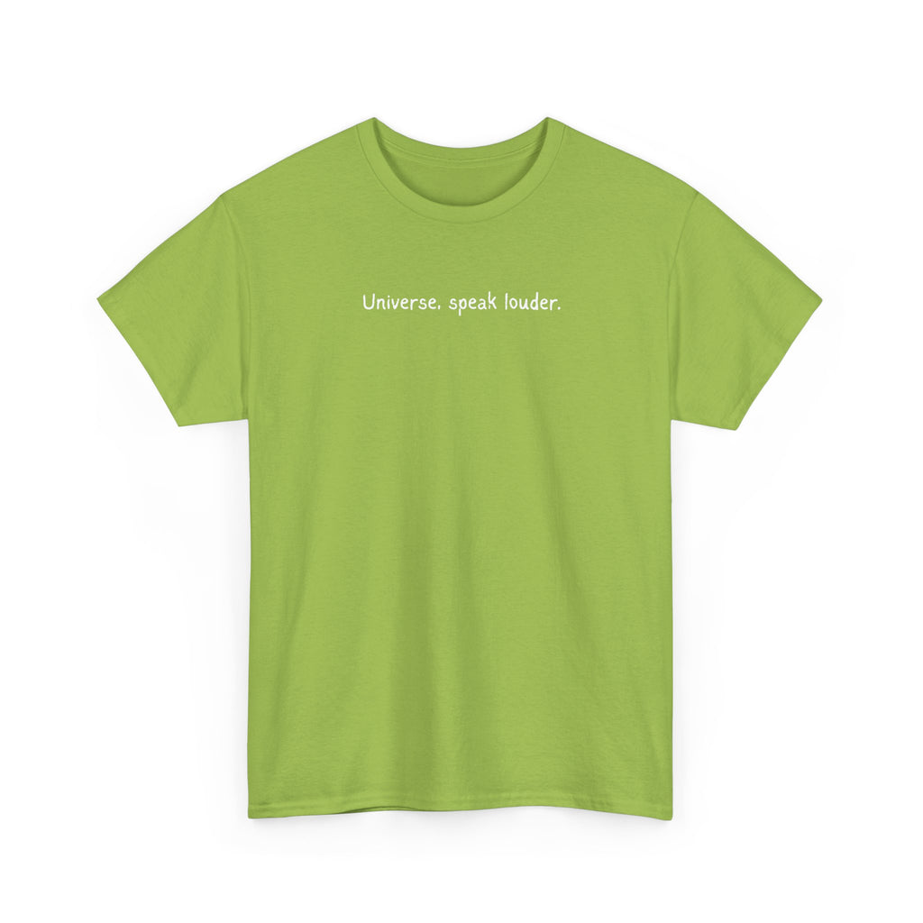 'Universe, Speak Louder' Black Graphic Tee Tag