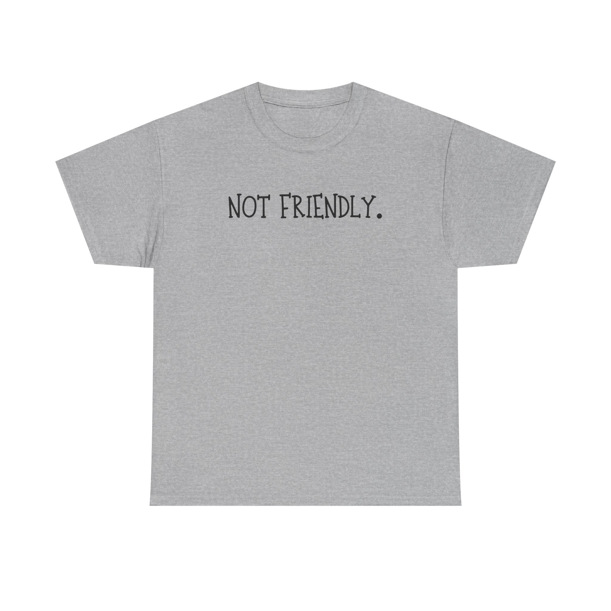 T-Shirt — "Not Friendly." Minimalist Statement Tee