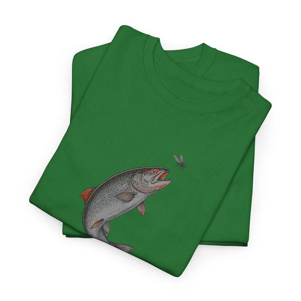 Fishing T‑Shirt — Leaping Trout 'Going for it' Graphic Tee