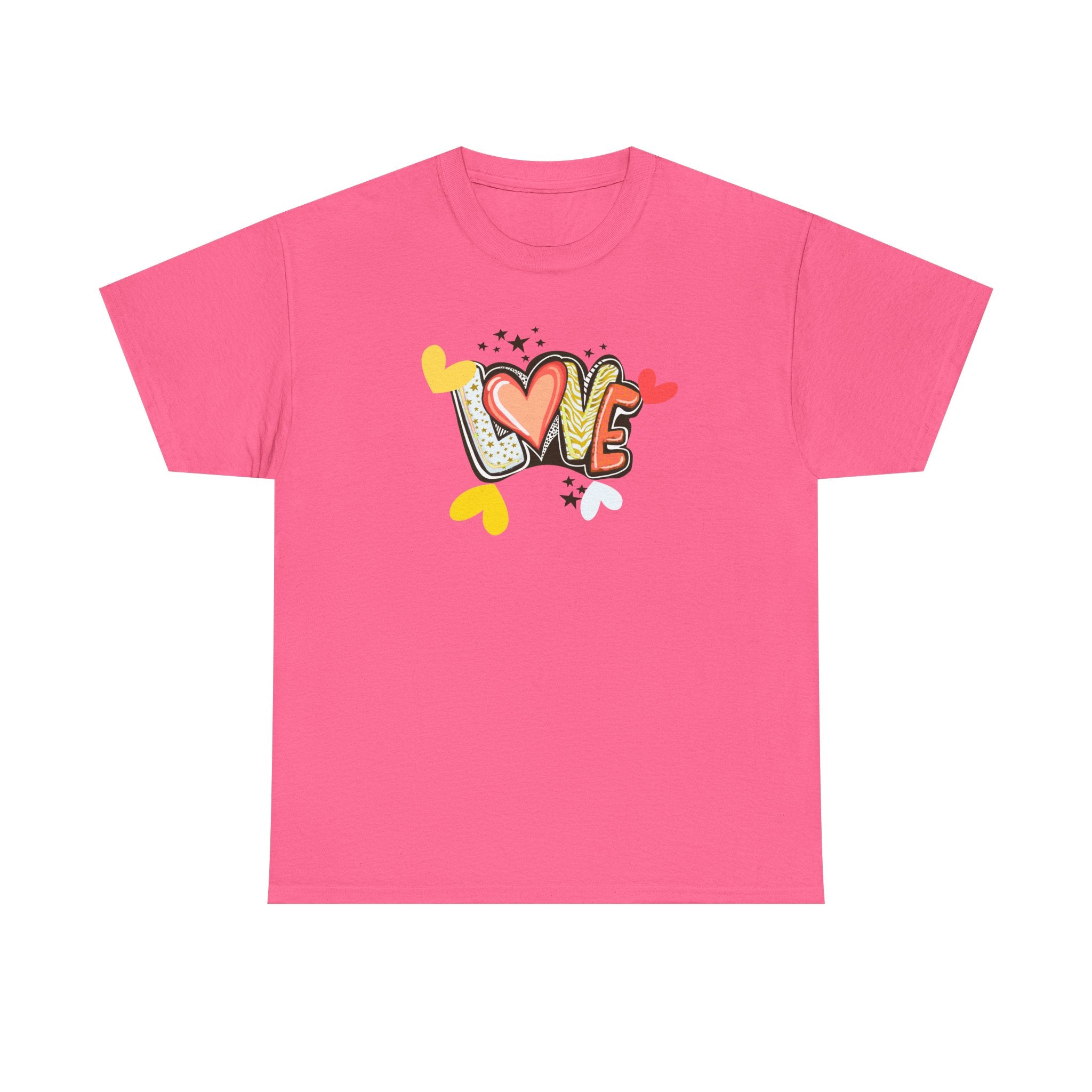 Love Heart Graphic Tee — Retro Doodle "LOVE" Design