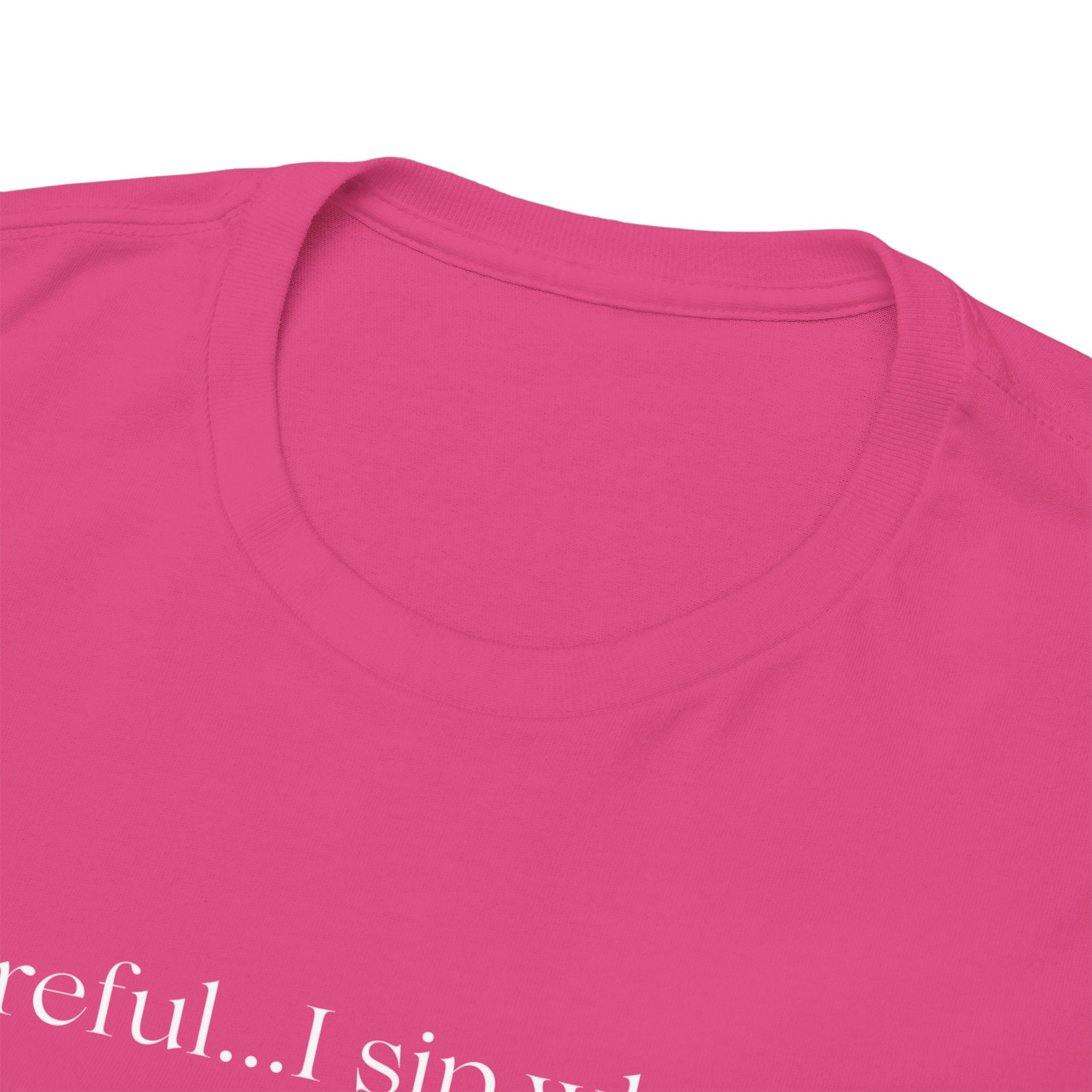 Funny Whiskey Tee — "Careful... I sip whiskey and make questionable eye contact" T-Shirt