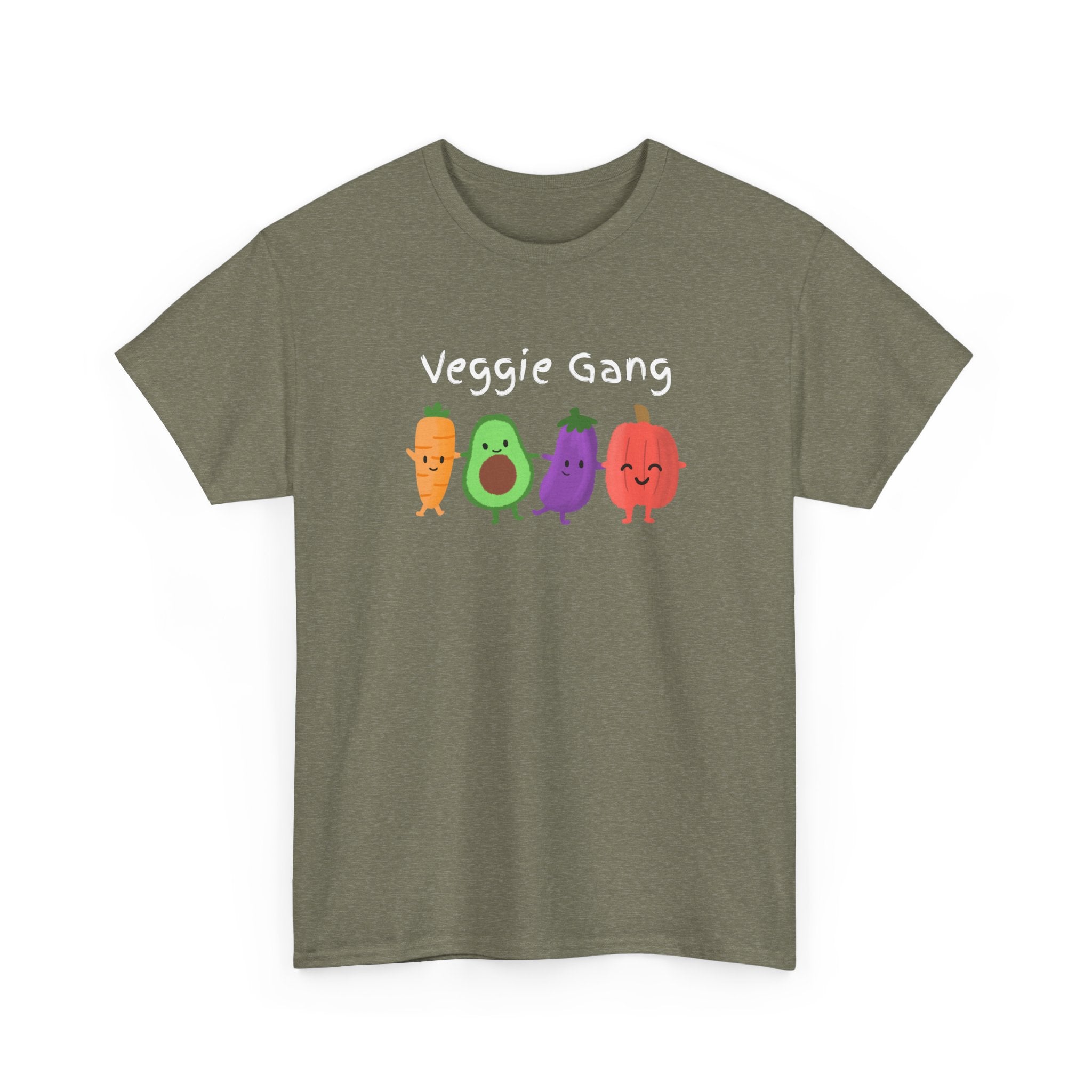 Veggie Gang T-Shirt – Cute Cartoon Avocado, Carrot, Eggplant & Pepper Tee