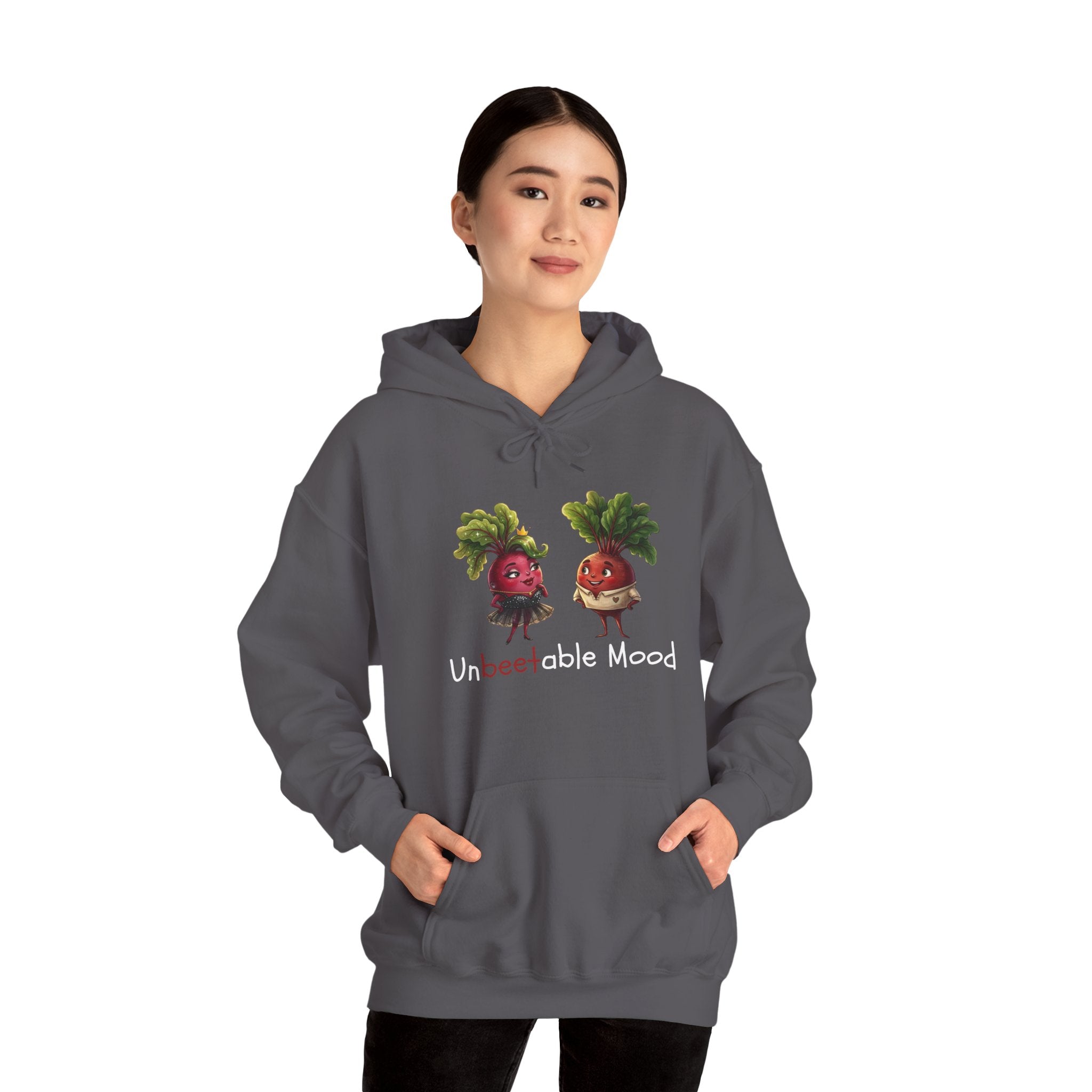 Radish 'Unbeetable Mood' Hoodie – Cute Veggie Couple Graphic Sweatshirt