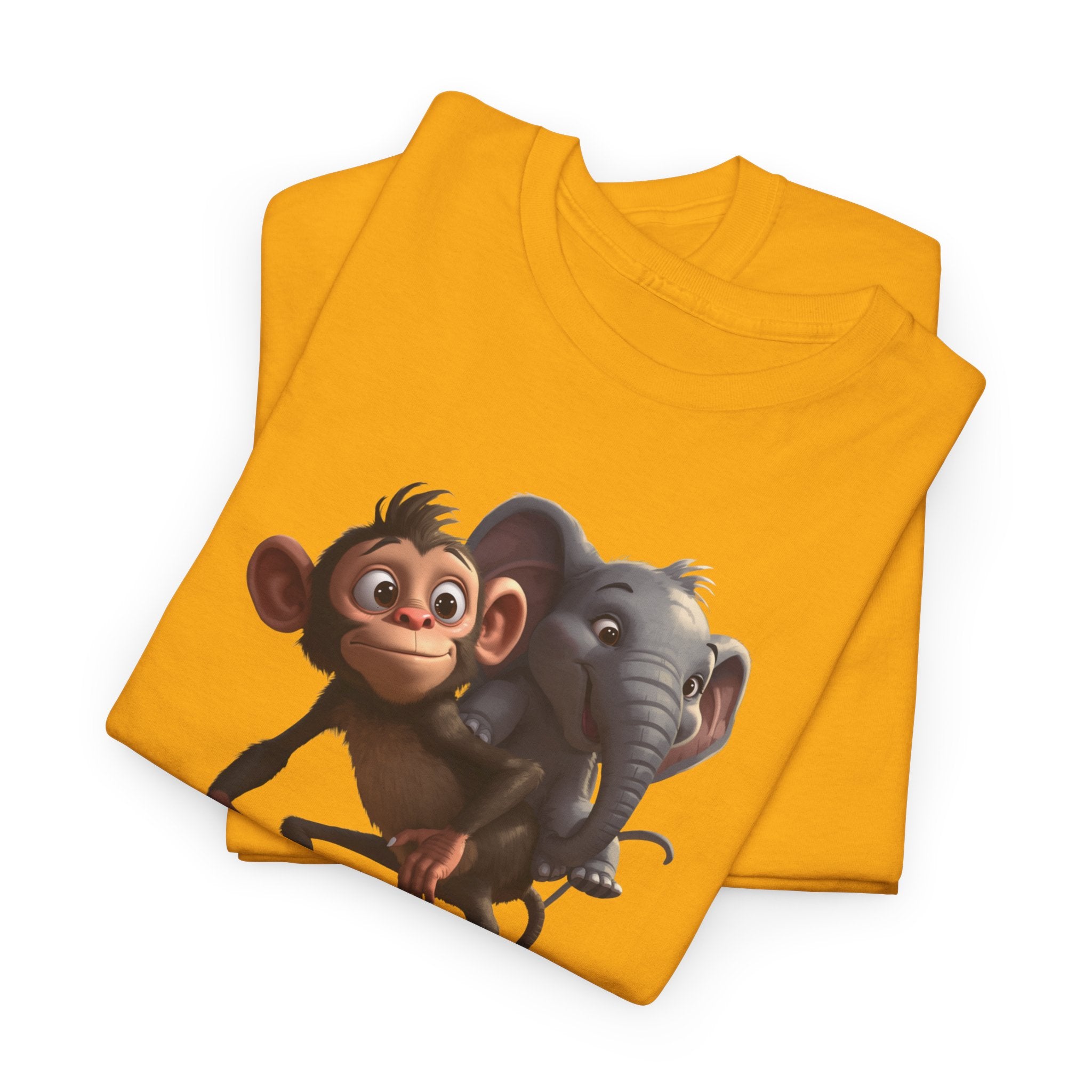 Monkey and Elephant 'Fair' Graphic Tee — Cute Animal Friendship T-Shirt