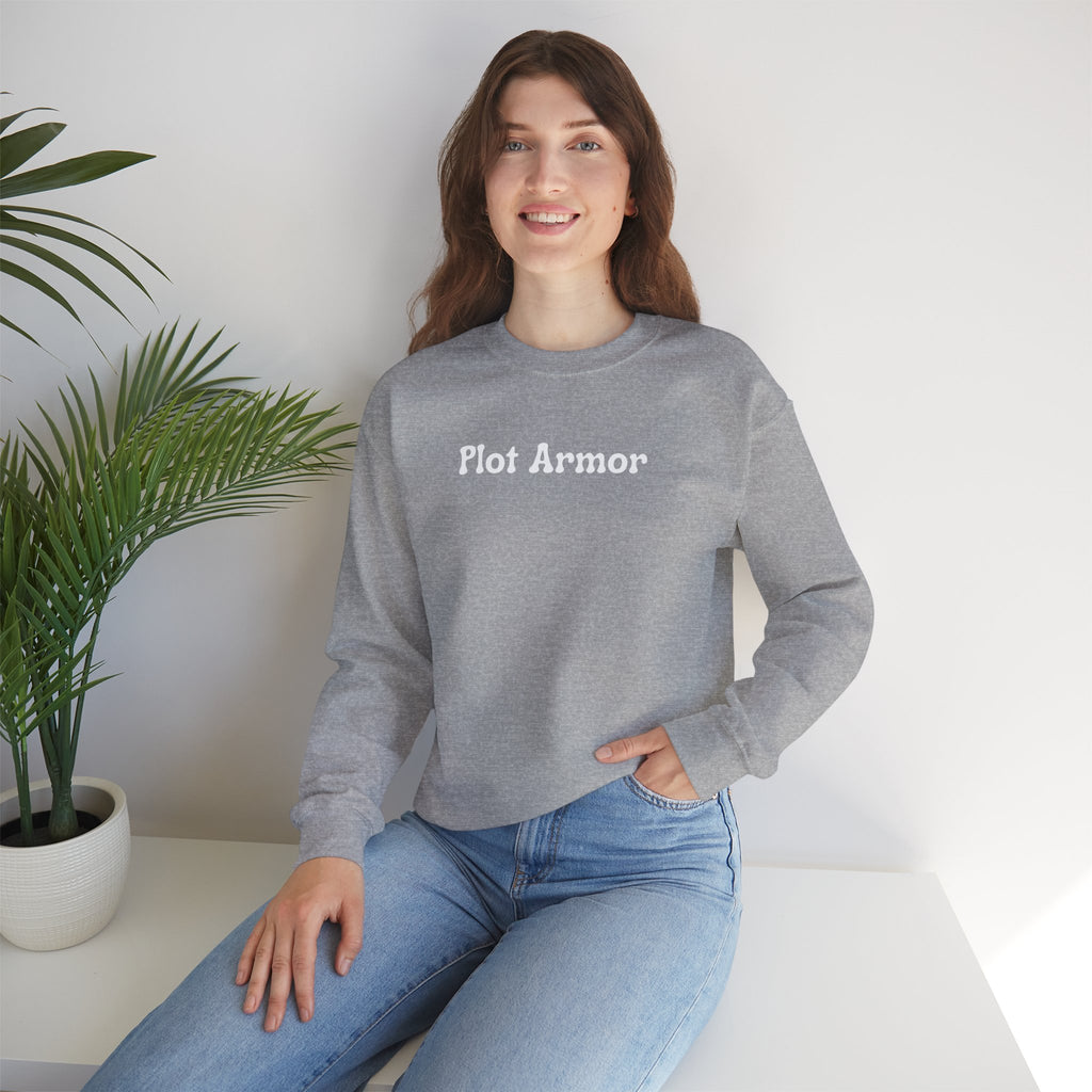 Plot Armor Sweatshirt — Funny Gamer RPG Crewneck for D&D & Roleplayers