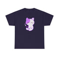 Cute Purple Cat “Hi” T-Shirt — Kawaii Kitten Graphic Tee