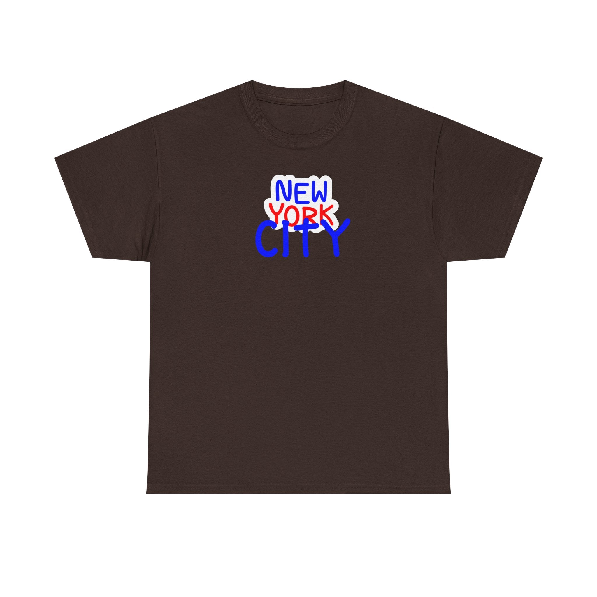New York City Graphic Tee - Handwritten Red & Blue NYC T-Shirt