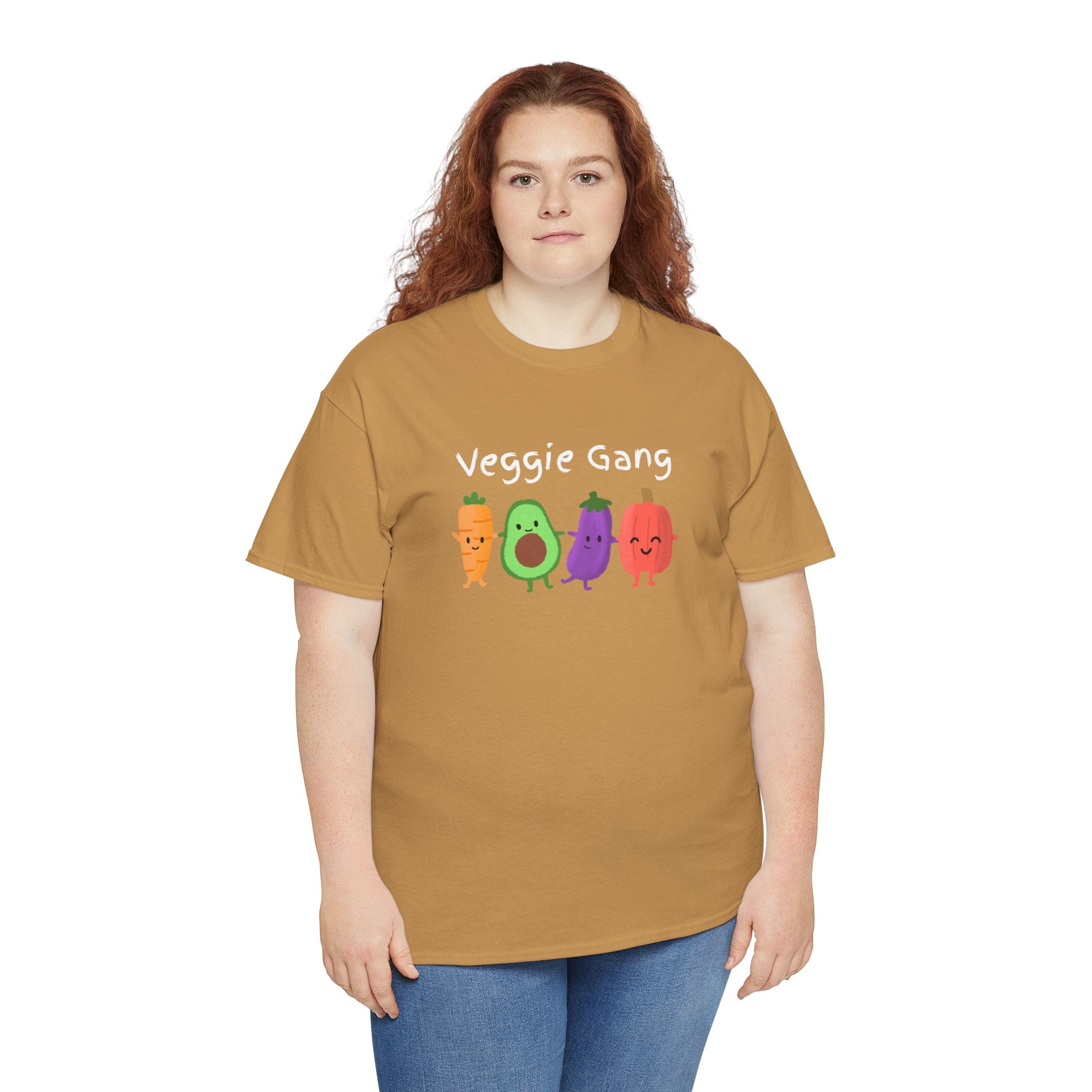 Veggie Gang T-Shirt – Cute Cartoon Avocado, Carrot, Eggplant & Pepper Tee
