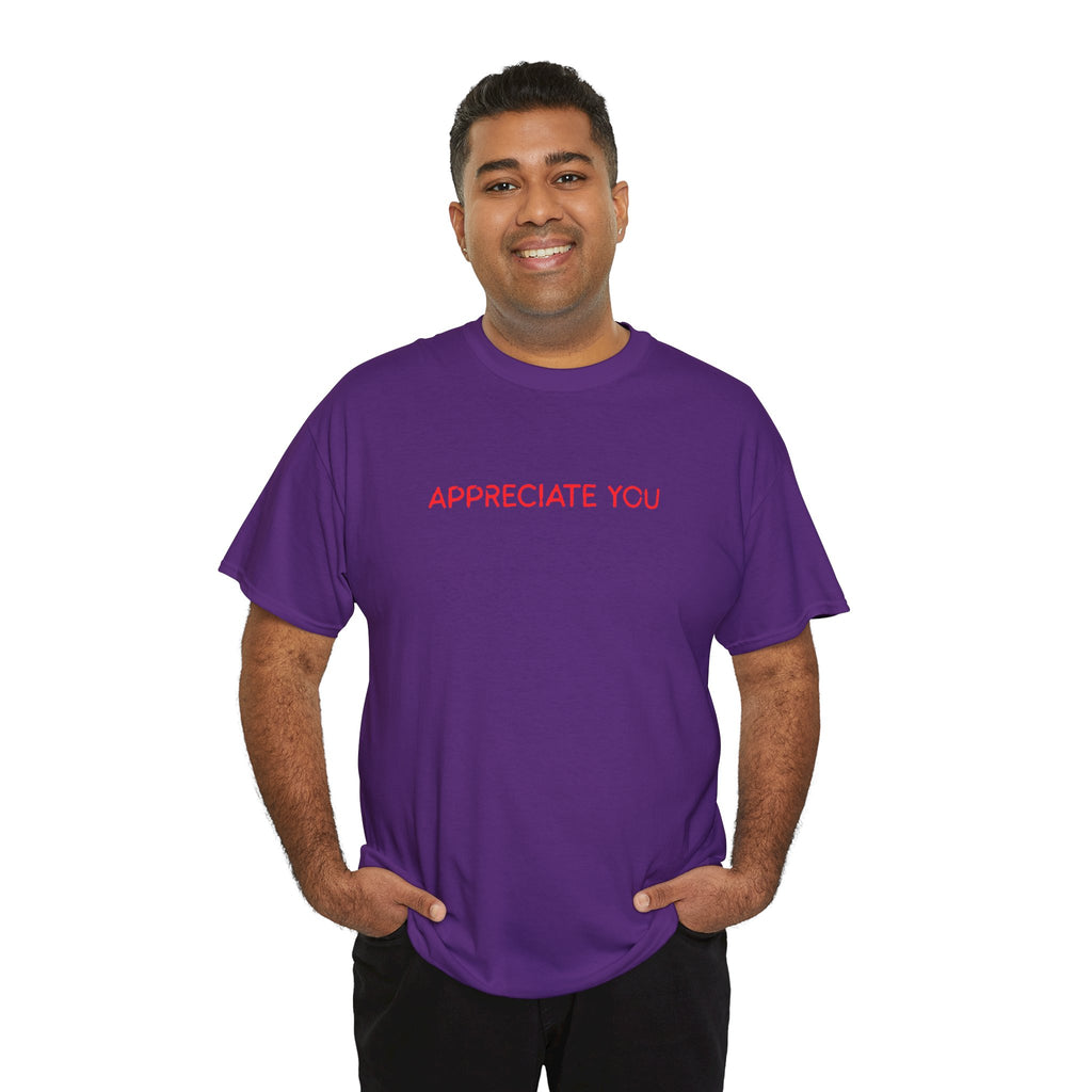 Appreciate You Tee – Minimalist Red Text Graphic T‑Shirt
