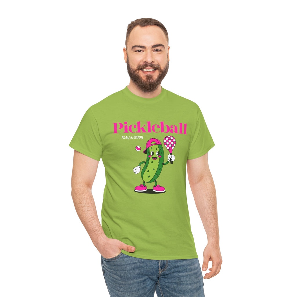 Pickleball Pickle Mascot Tee — Play & Enjoy Graphic T-Shirt