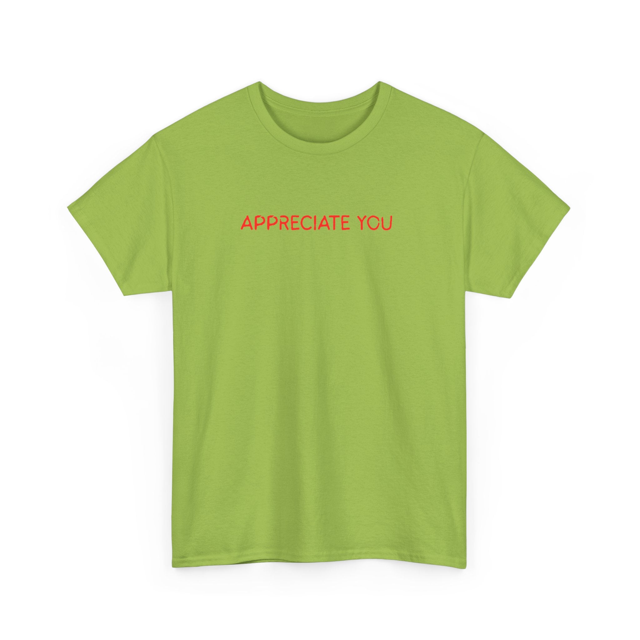Appreciate You Tee – Minimalist Red Text Graphic T‑Shirt