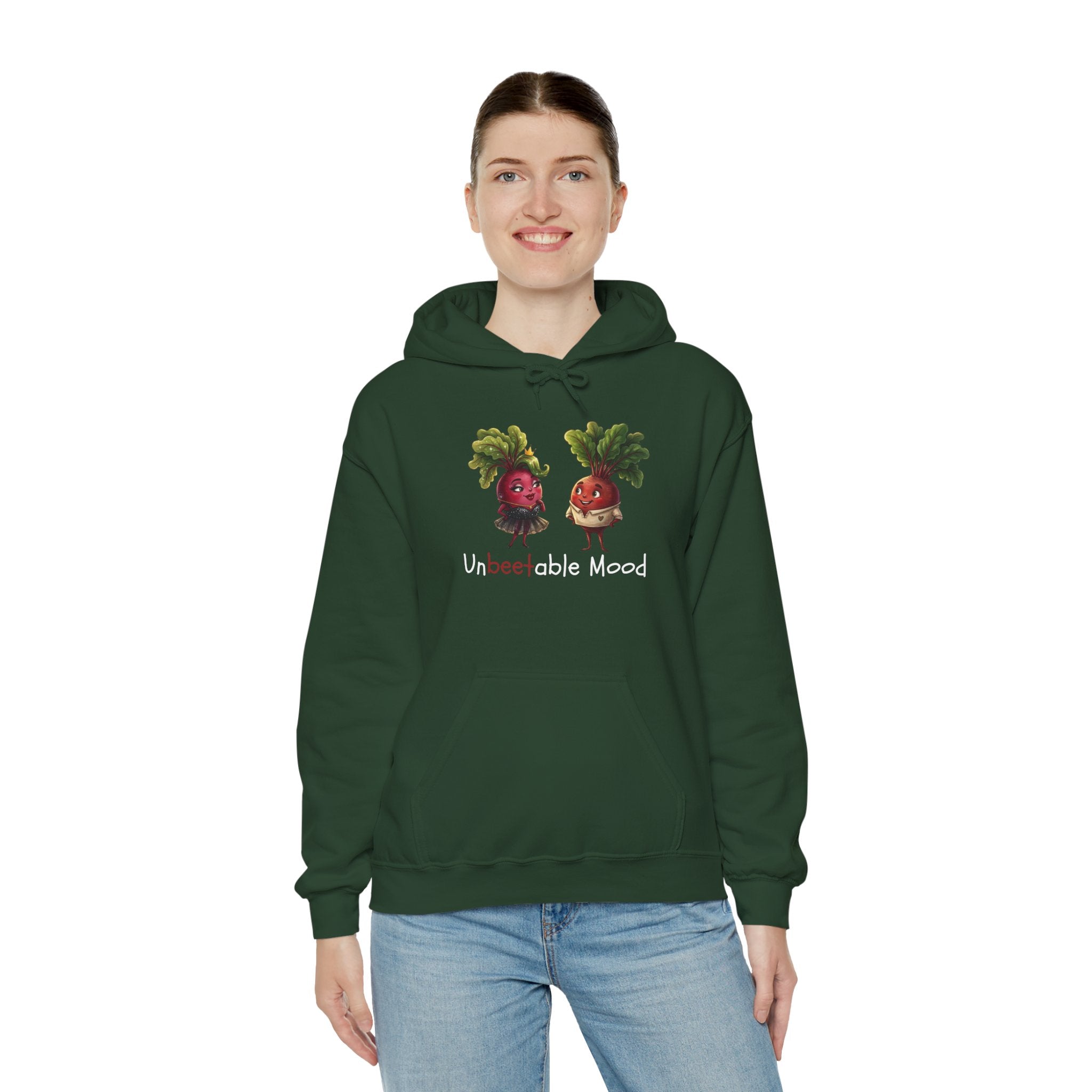 Radish 'Unbeetable Mood' Hoodie – Cute Veggie Couple Graphic Sweatshirt