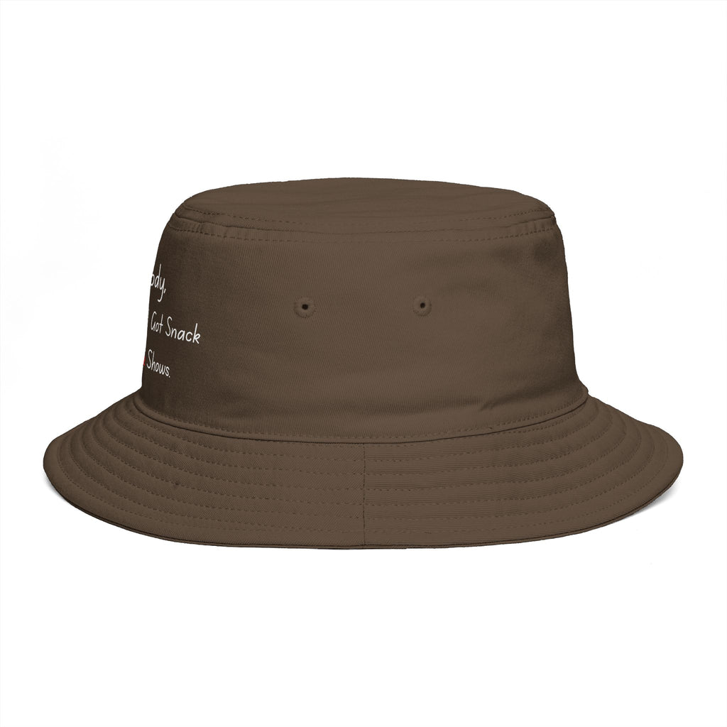 Bucket Hat — “HomeBody: At My House I Got Snack And Crime Shows” Embroidered
