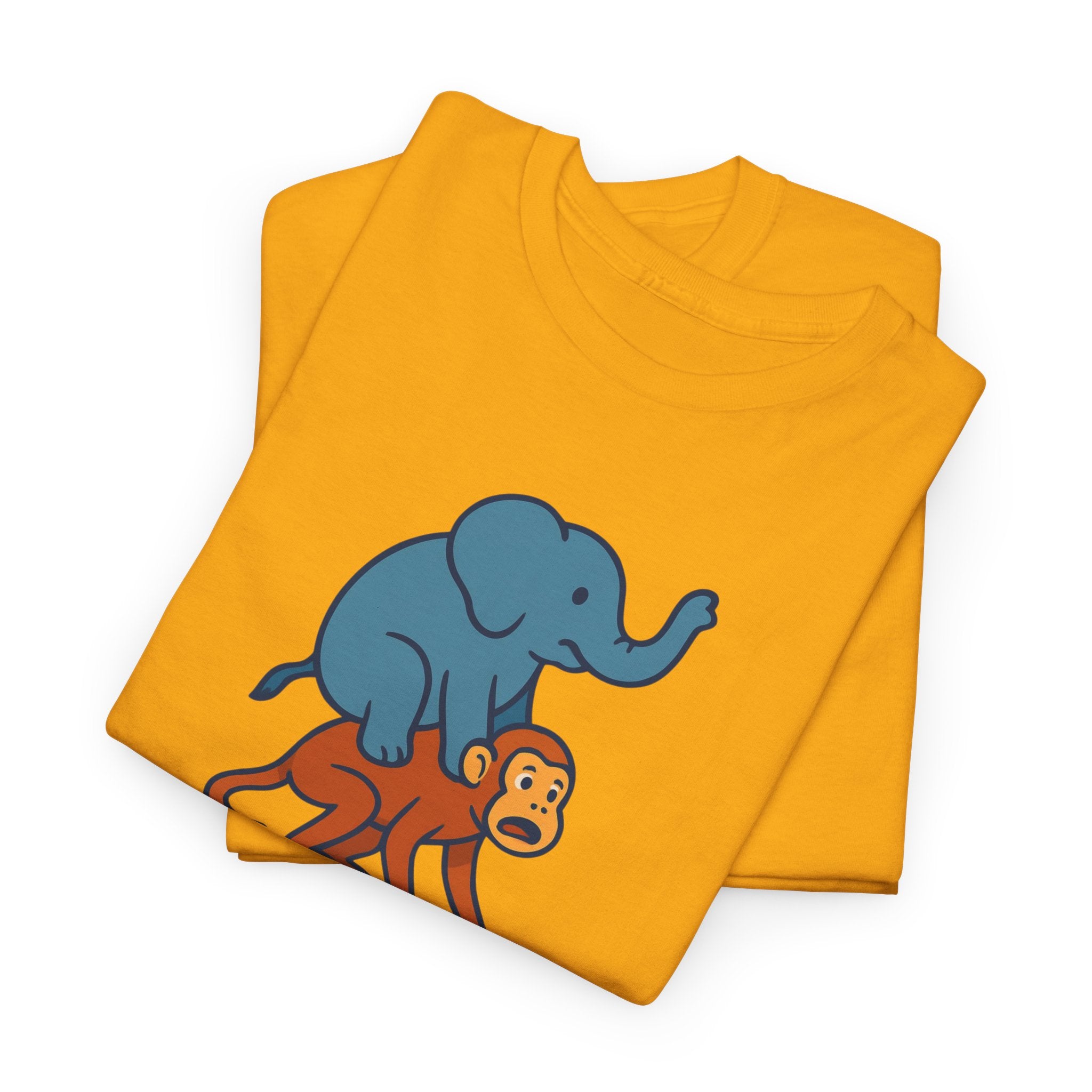 Funny Elephant Riding Monkey T-Shirt — "Send Help" Graphic Tee