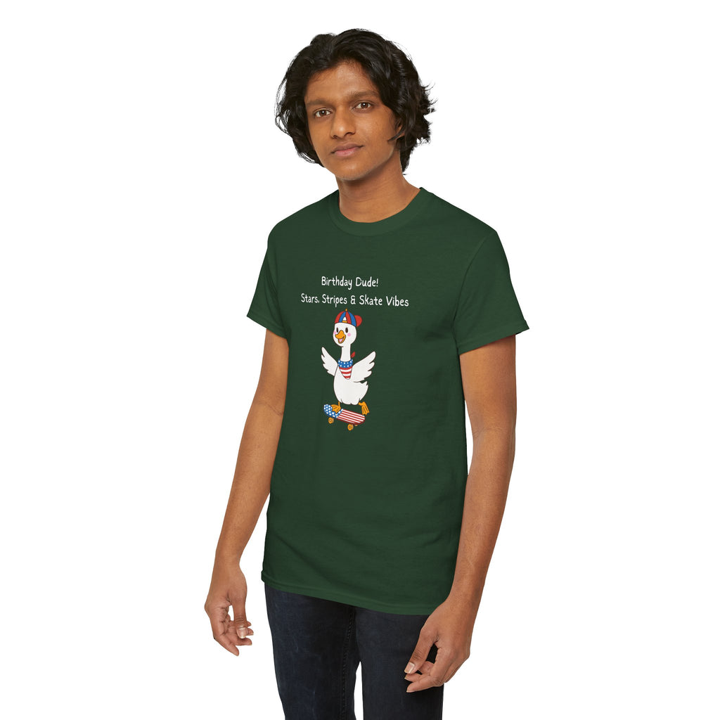 Birthday Dude! Stars, Stripes & Skate Vibes Tee