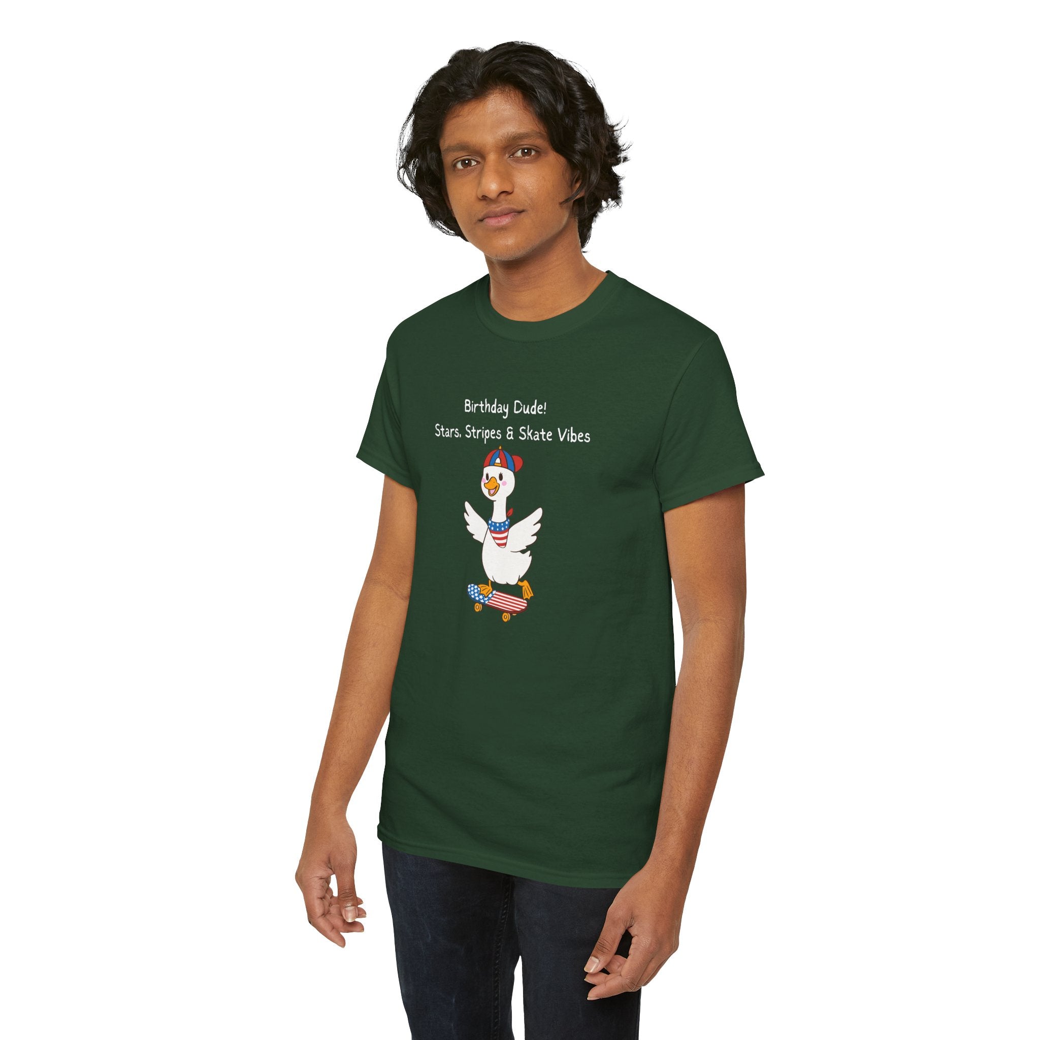 Birthday Dude! Stars, Stripes & Skate Vibes Tee