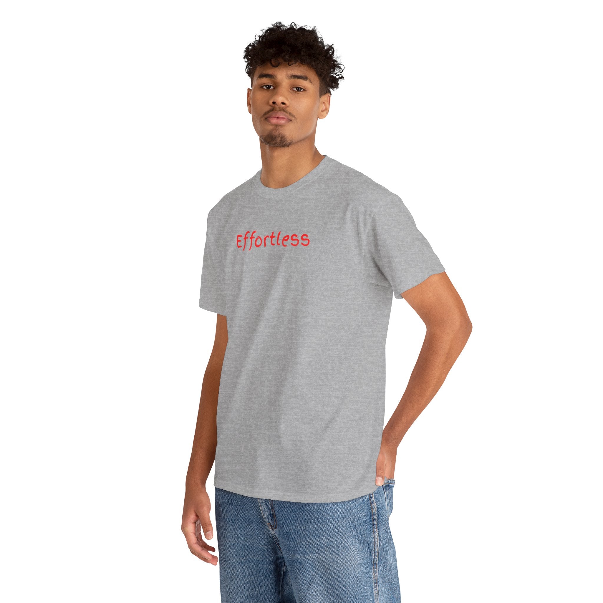 Effortless Tee — Minimal Red Script Graphic T-Shirt