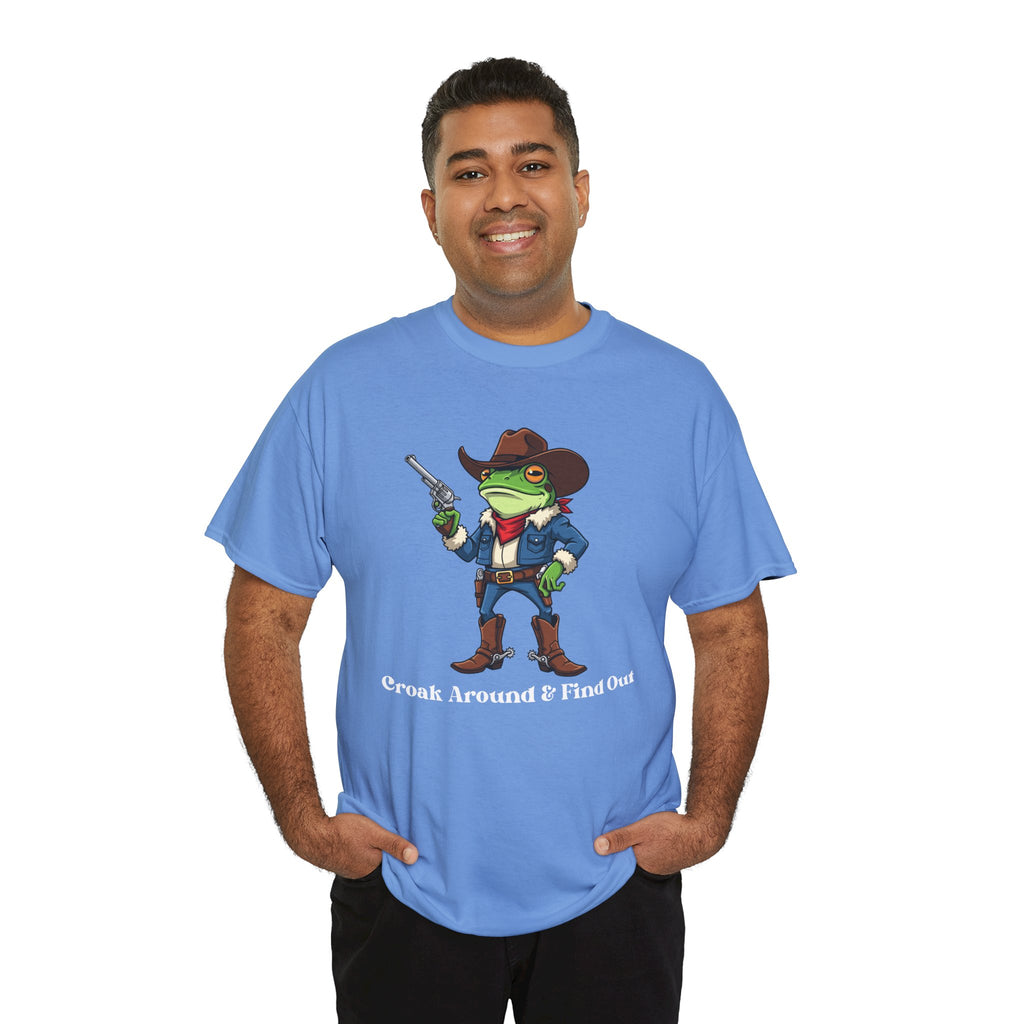 Cowboy Frog T-Shirt - "Croak Around & Find Out" Funny Western Graphic Tee