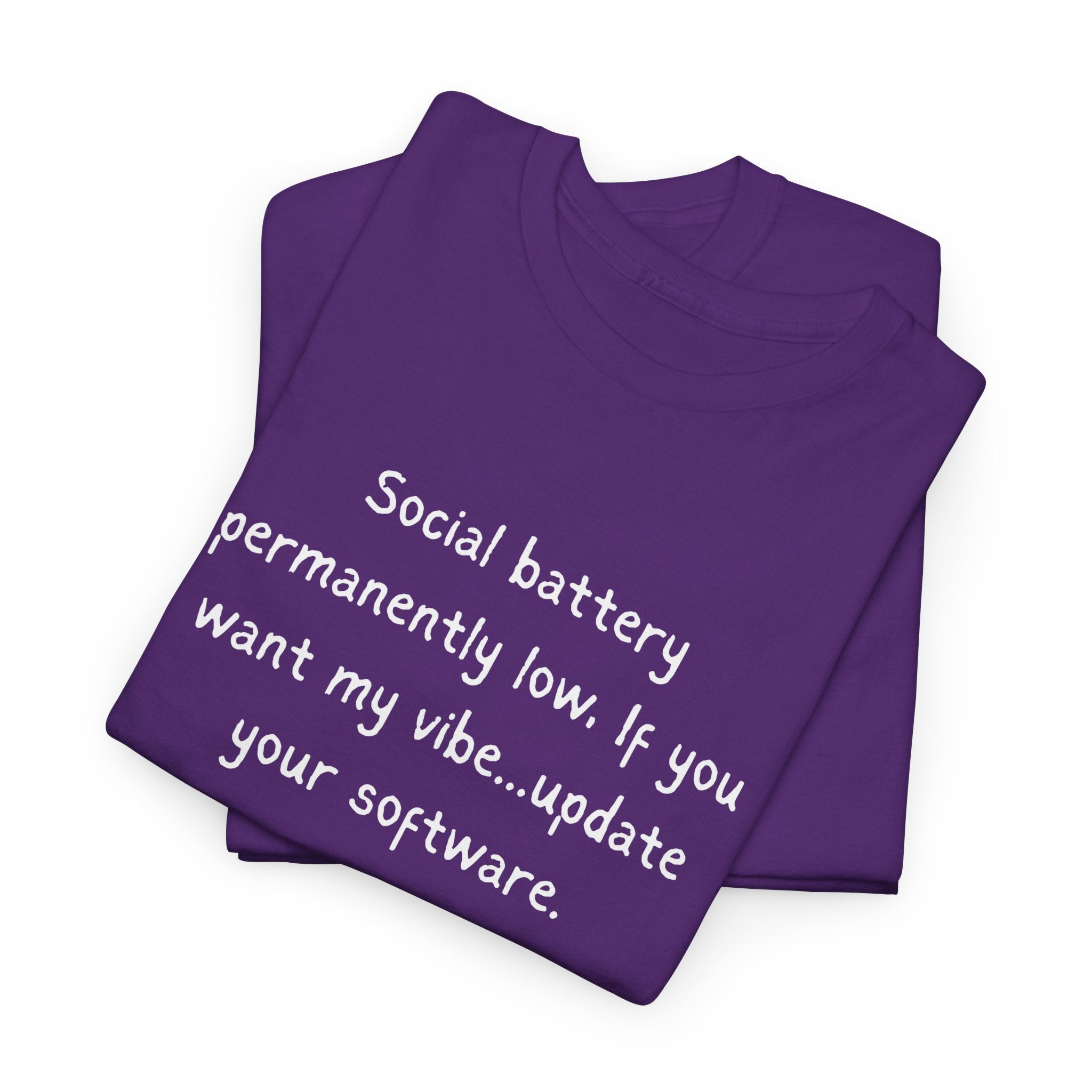 Social Battery Permanently Low Tee — Introvert Humor Cotton T-Shirt