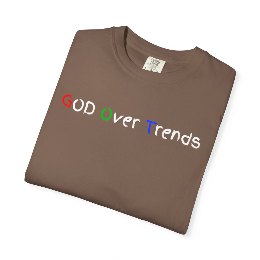 God Over Trends Tee — Retro Colorful Graphic T‑Shirt