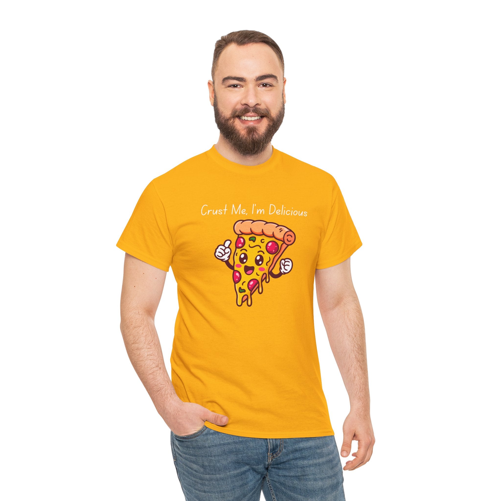Pizza Slice Tee — "Crust Me, I'm Delicious" Funny Pizza Graphic Shirt
