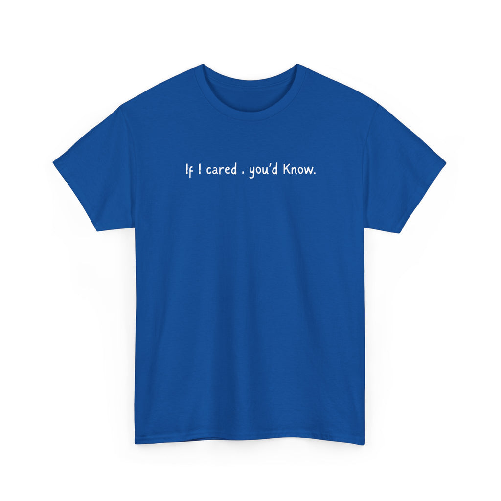 If I Cared You'd Know T-Shirt — Minimalist Sarcastic Graphic Tee