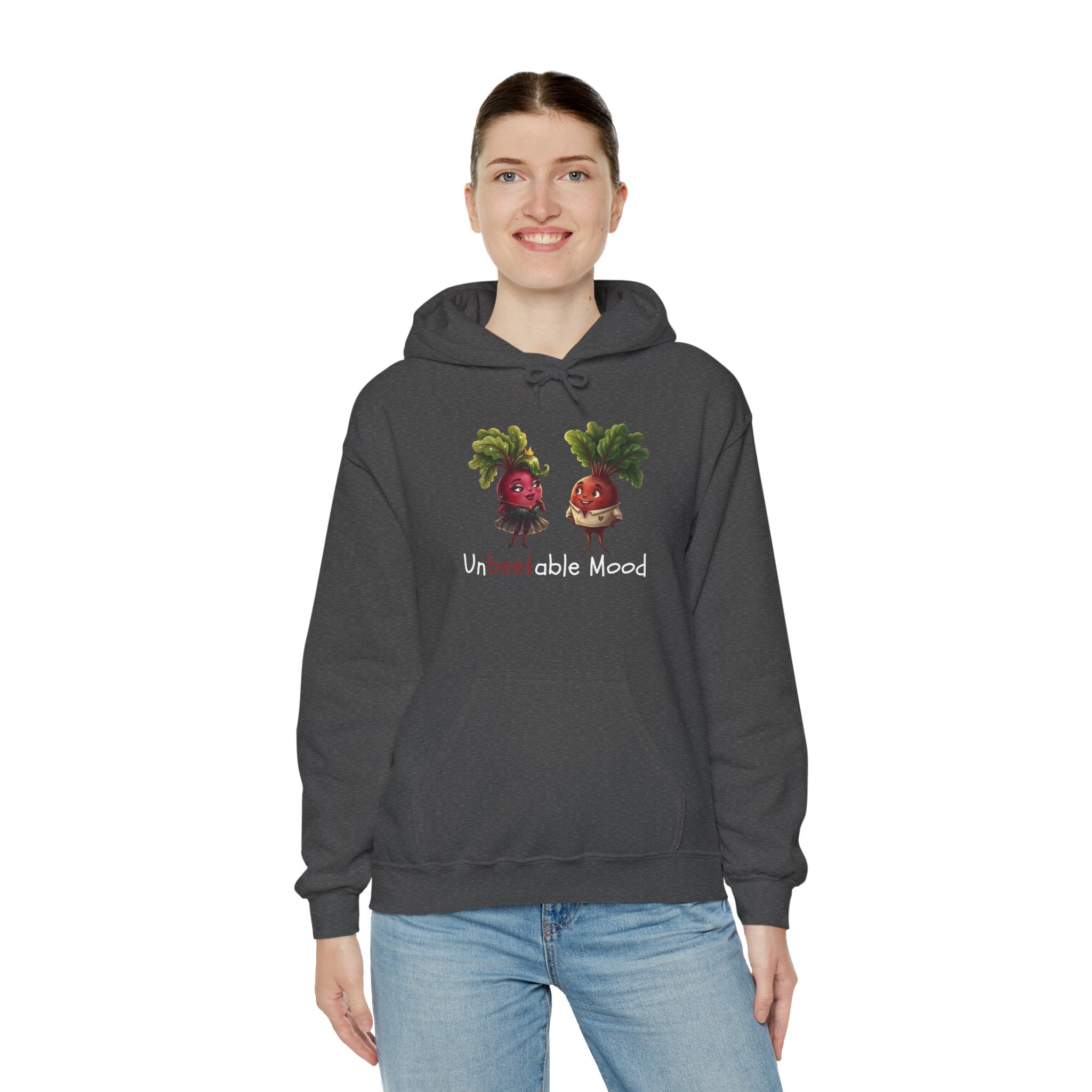 Radish 'Unbeetable Mood' Hoodie – Cute Veggie Couple Graphic Sweatshirt