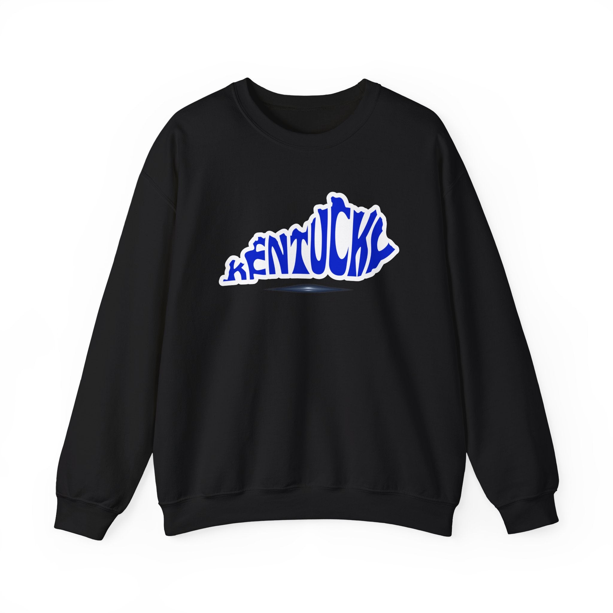 Kentucky State Outline Crewneck Sweatshirt — Blue 'Kentucky' Typography