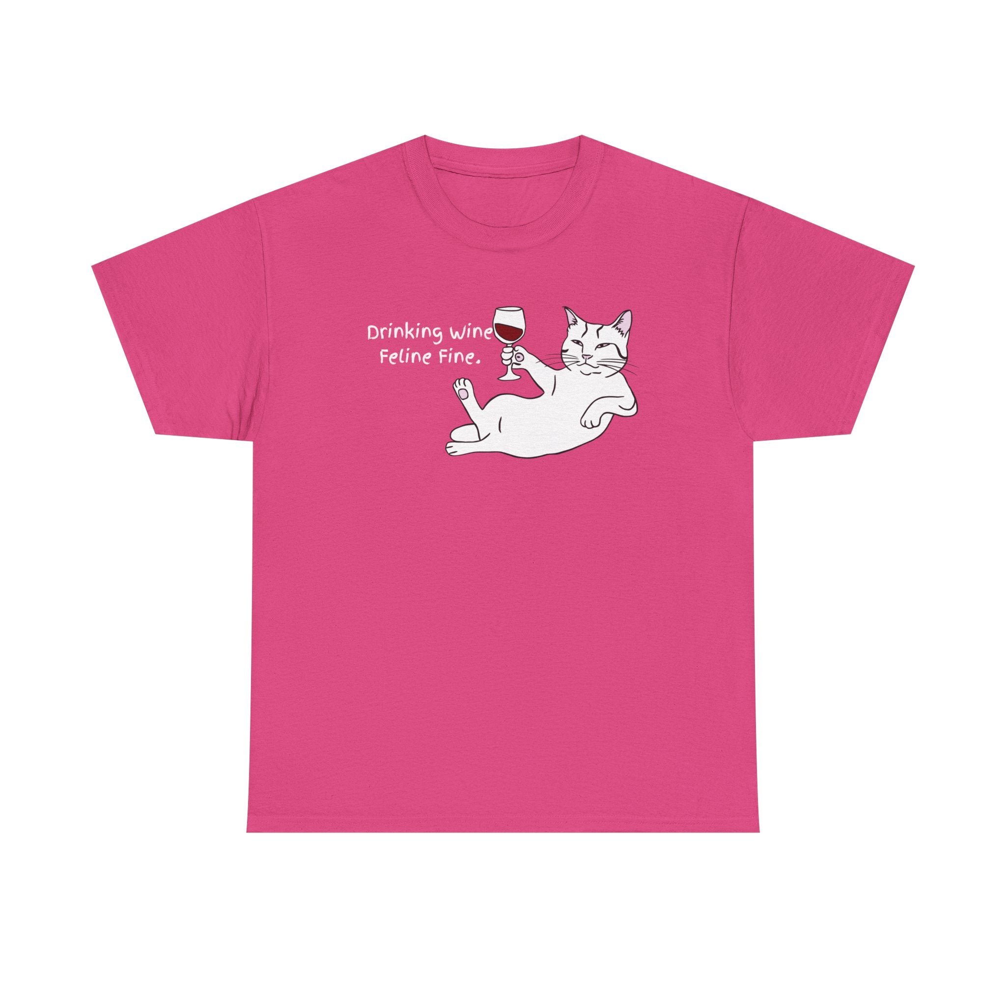 Drinking Wine, Feline Fine Cat Tee