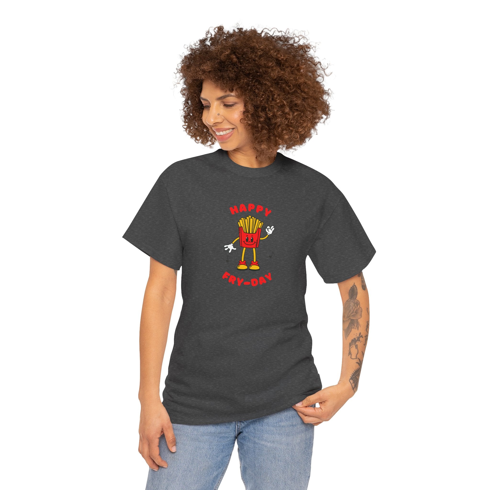 Happy Fry-Day T-Shirt — Cute Dancing Fries Graphic Tee